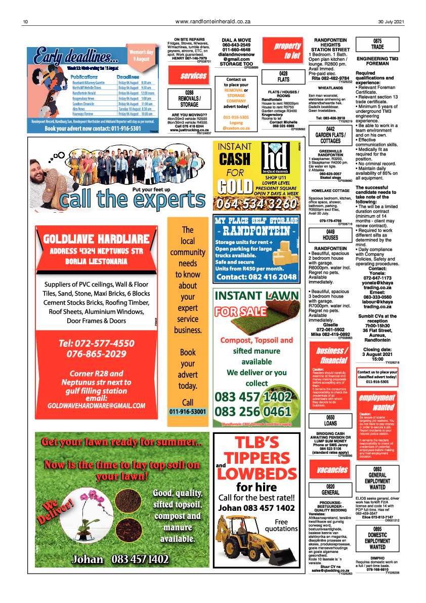 Randfontein Herald 30 July 2021 page 10