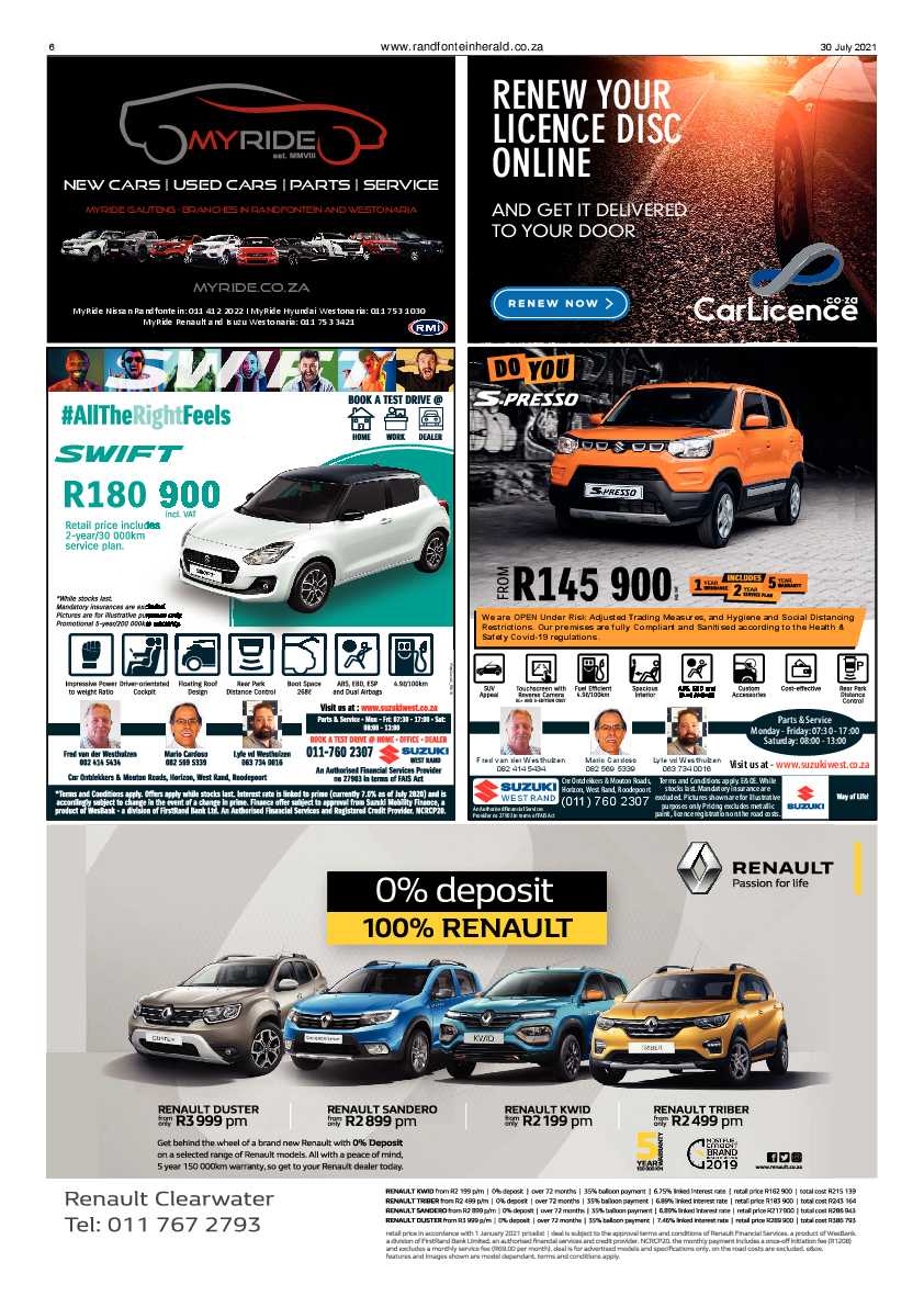 Randfontein Herald 30 July 2021 page 6