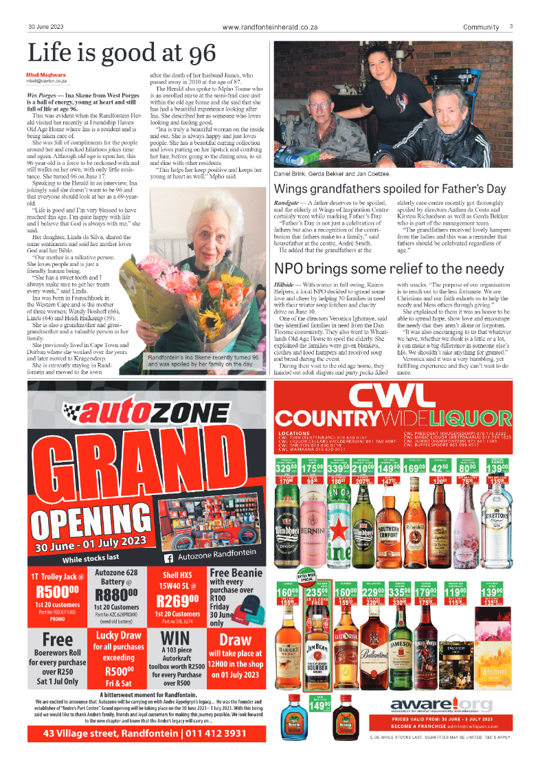 Randfontein Herald 30 June 2023 page 3