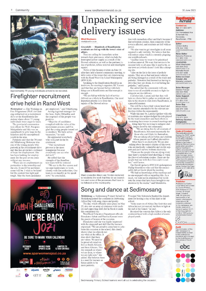 Randfontein Herald 30 June 2023 page 4