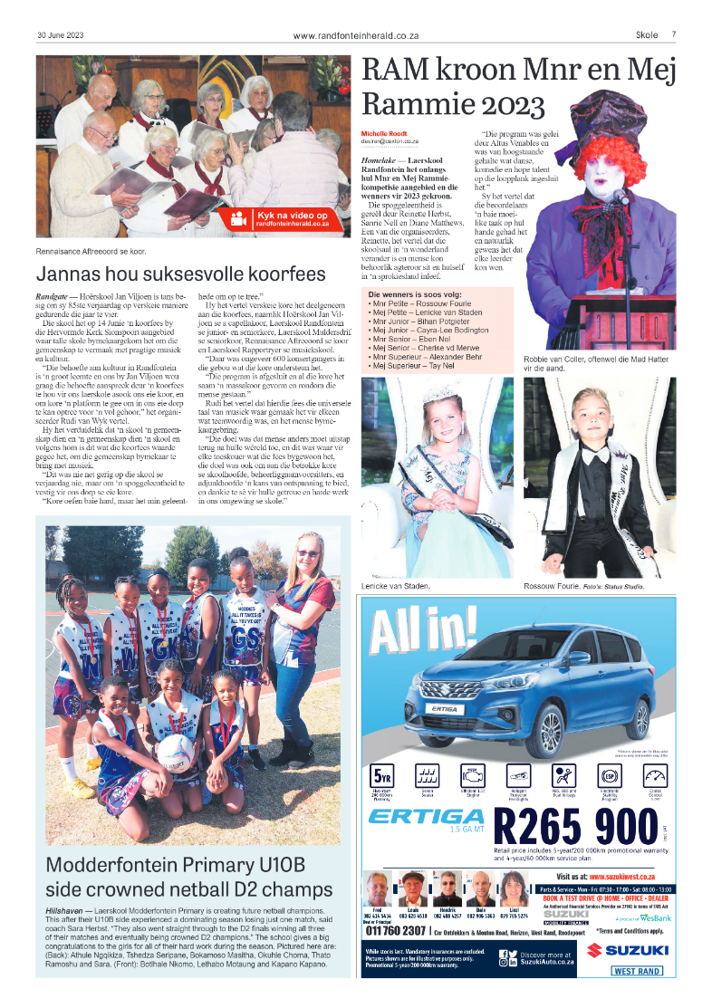 Randfontein Herald 30 June 2023 page 7