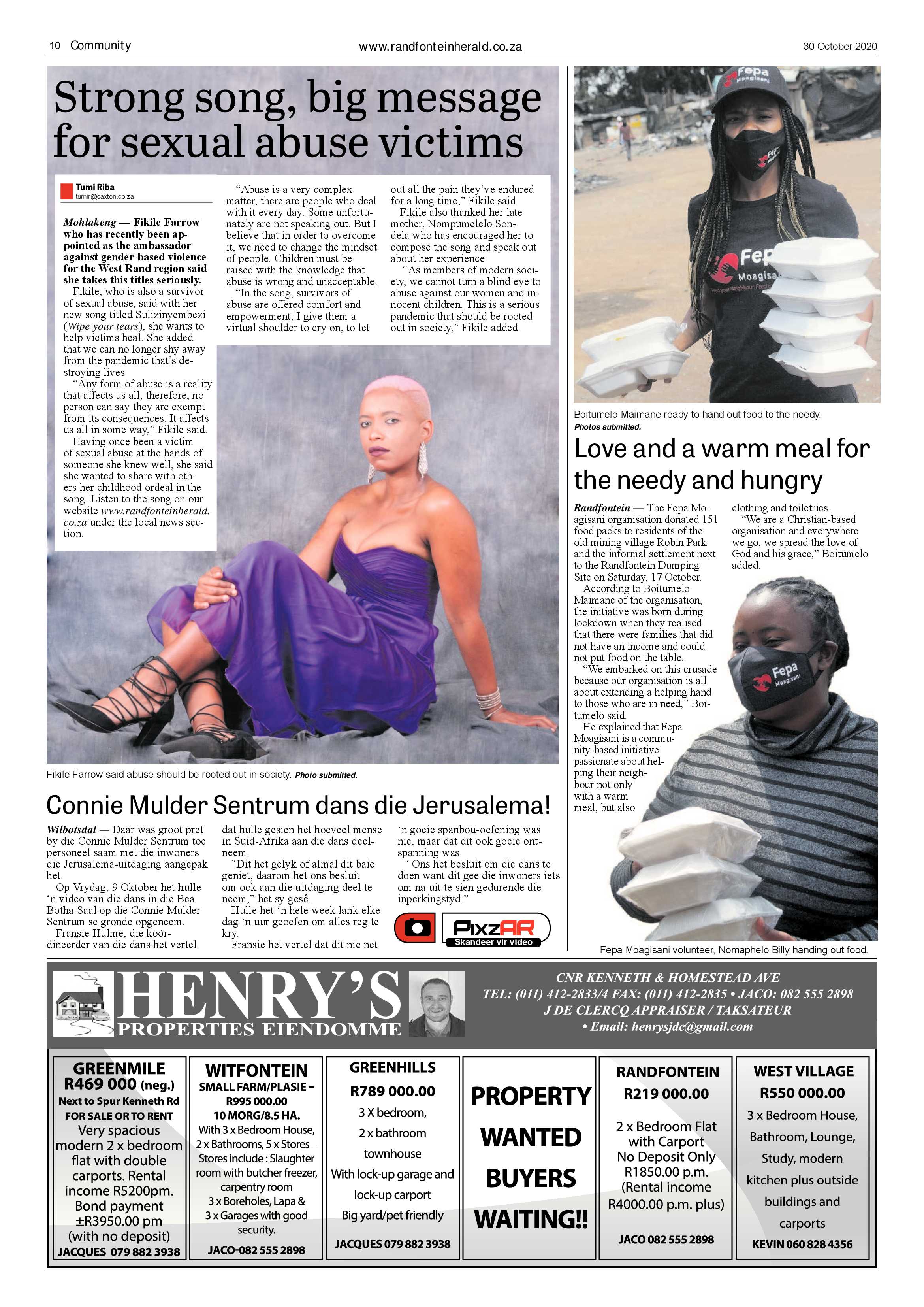 Randfontein Herald 30 October 2020 page 10