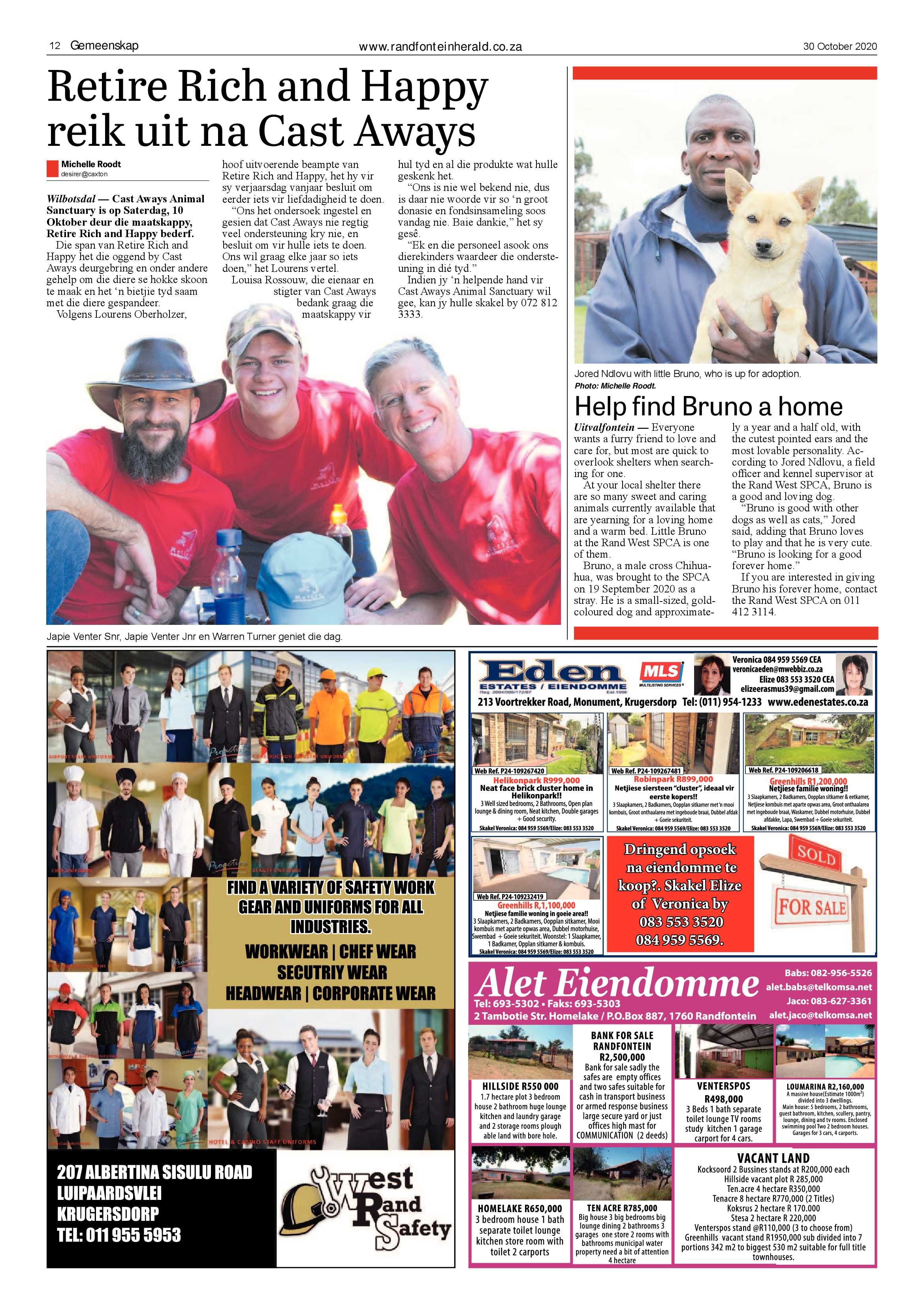 Randfontein Herald 30 October 2020 page 12