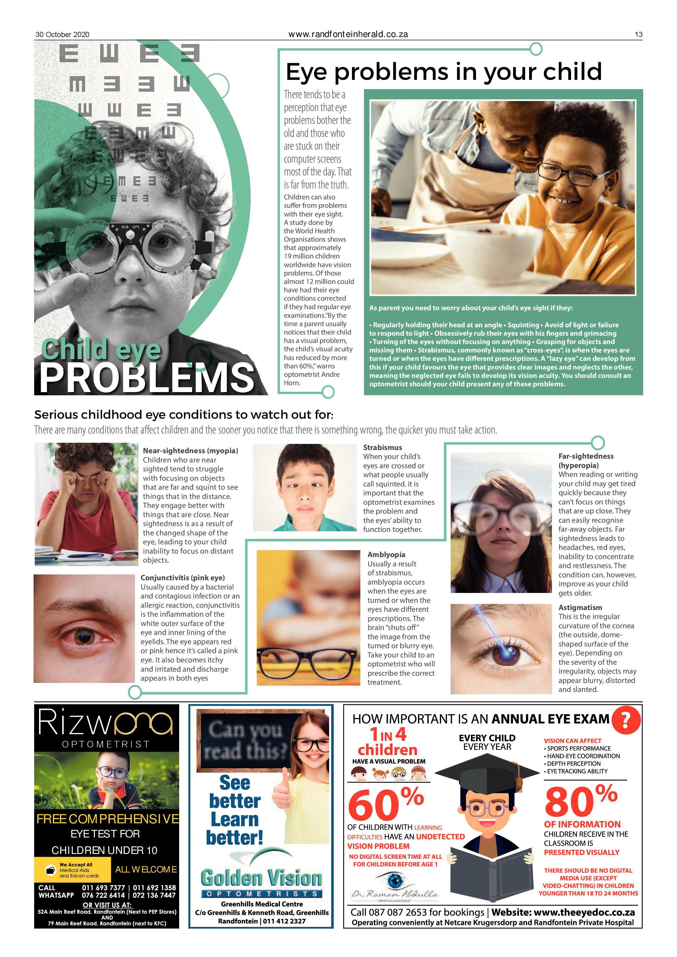 Randfontein Herald 30 October 2020 page 13