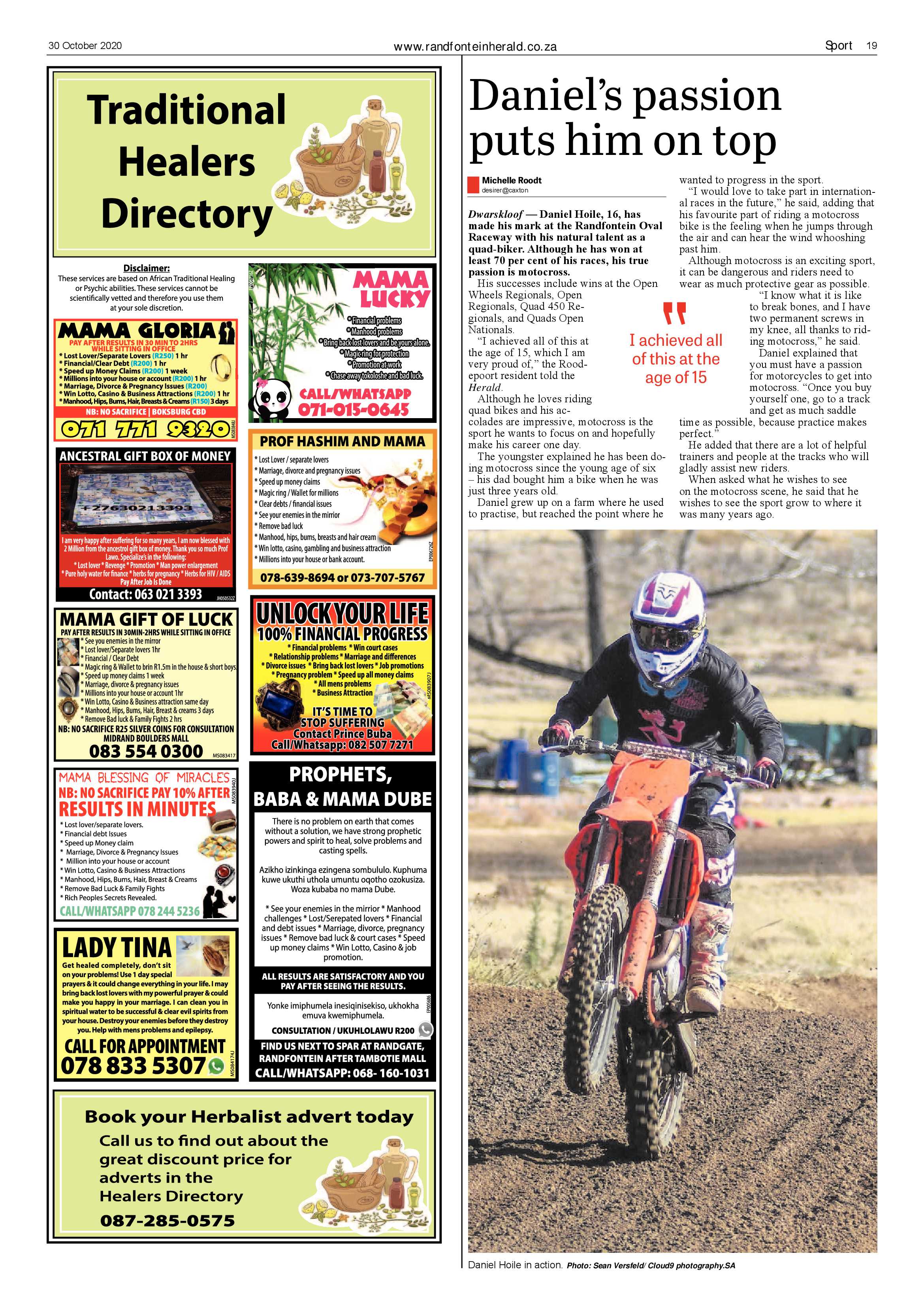 Randfontein Herald 30 October 2020 page 19