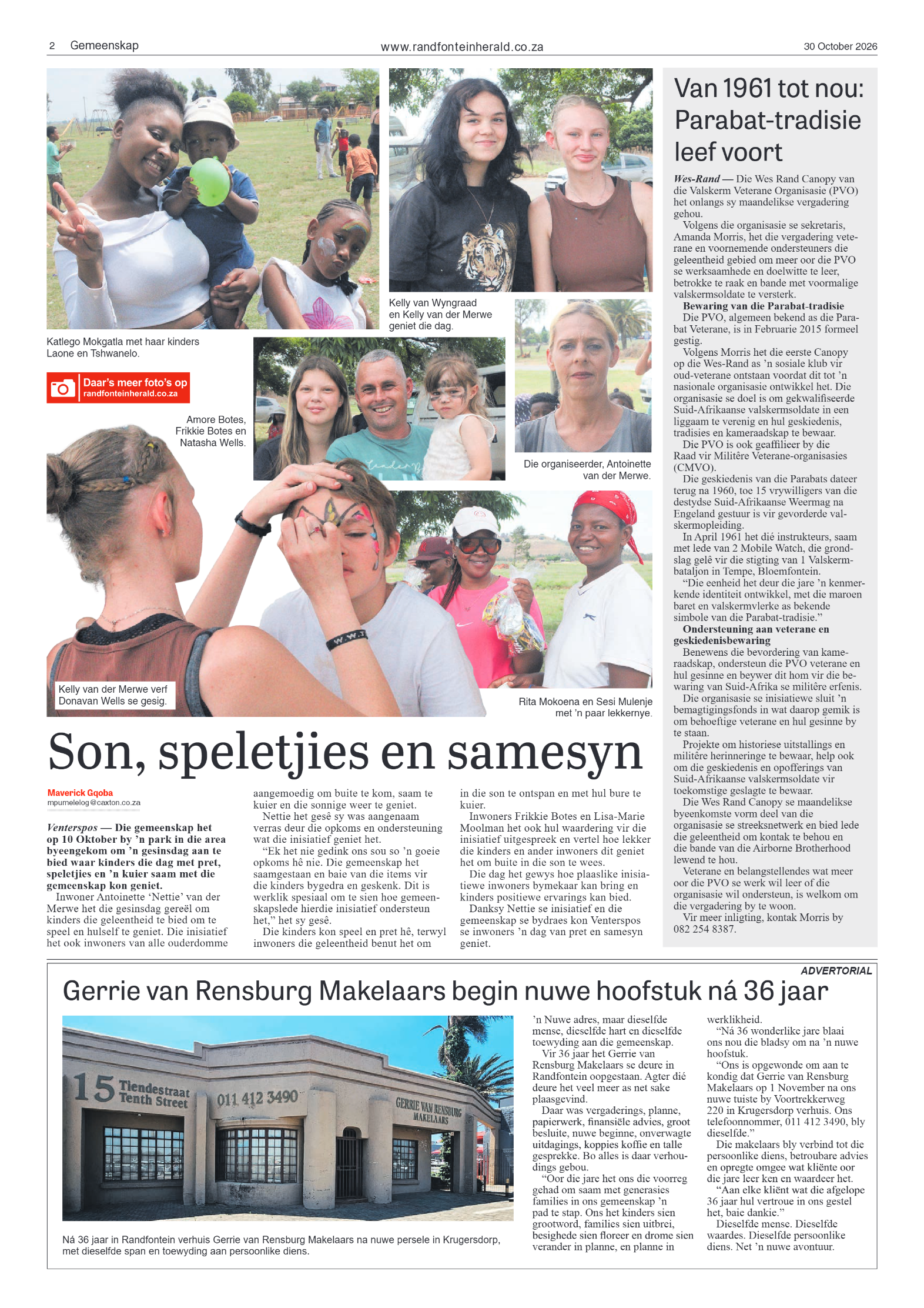 Randfontein Herald 30 October 2026 page 2