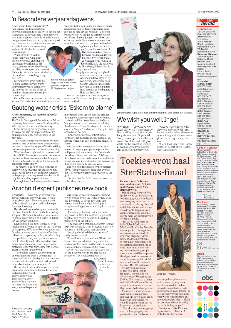 Randfontein Herald 30 September 2022 page 4
