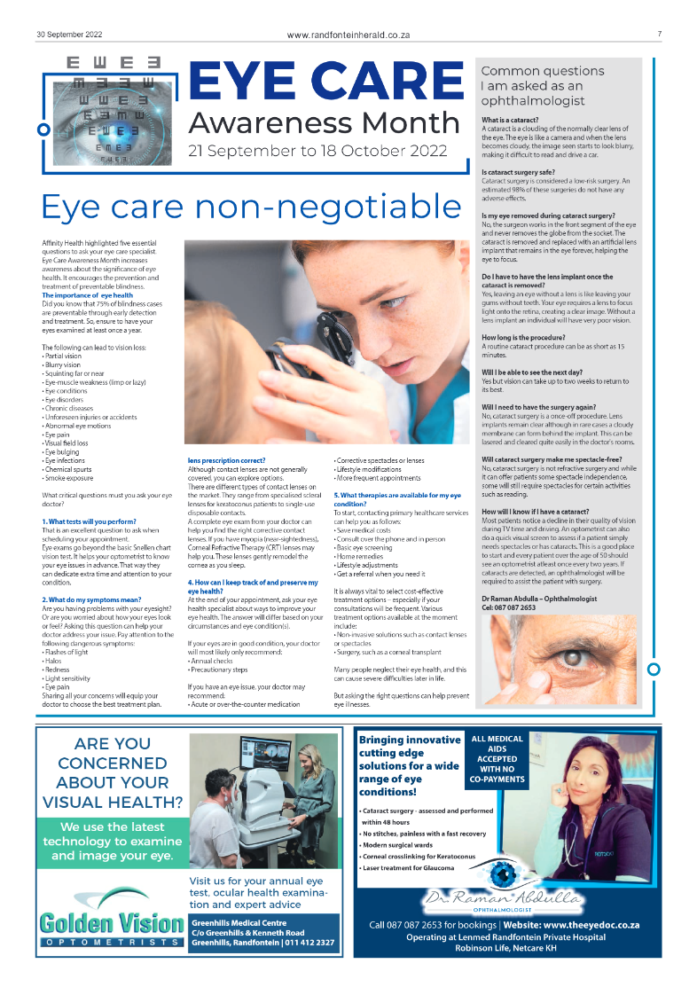 Randfontein Herald 30 September 2022 page 7