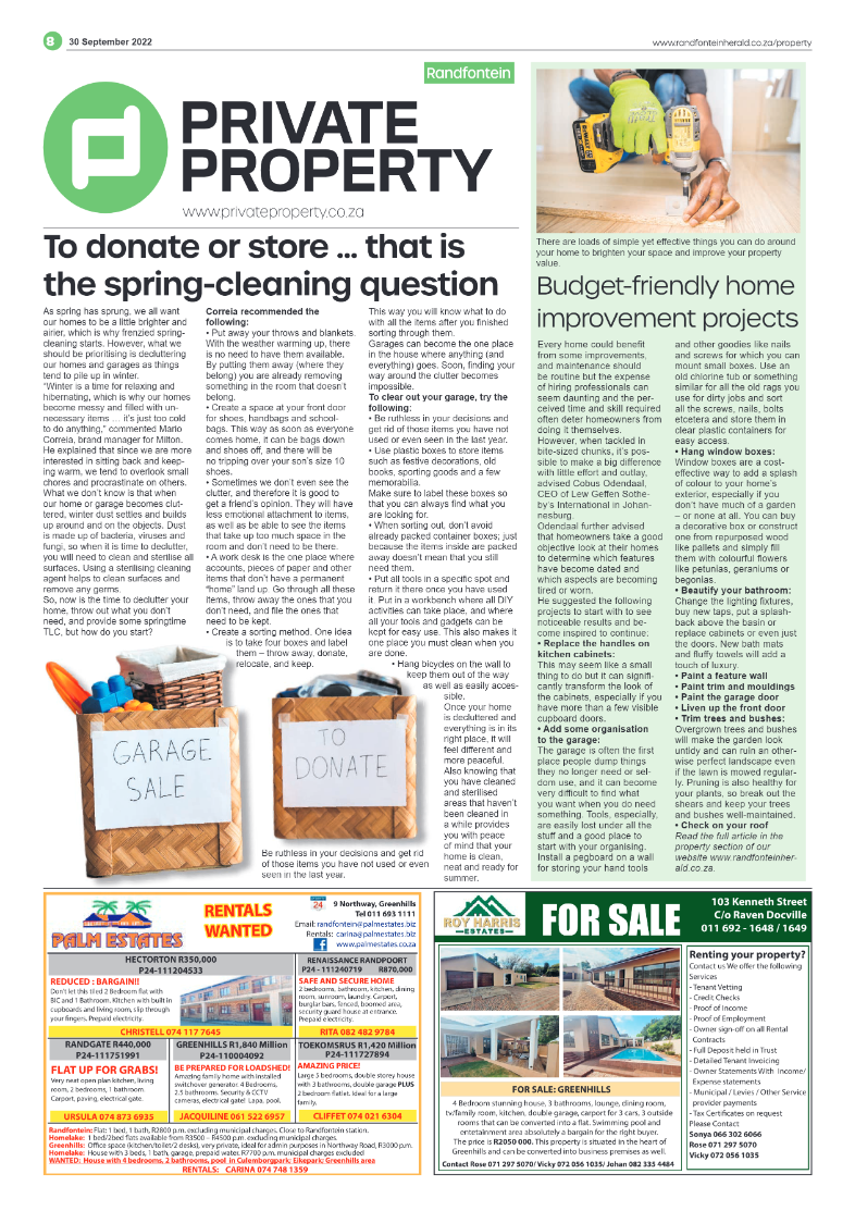 Randfontein Herald 30 September 2022 page 8