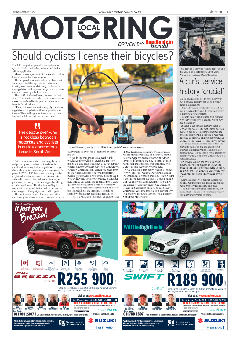 Randfontein Herald 30 September 2022 page 9