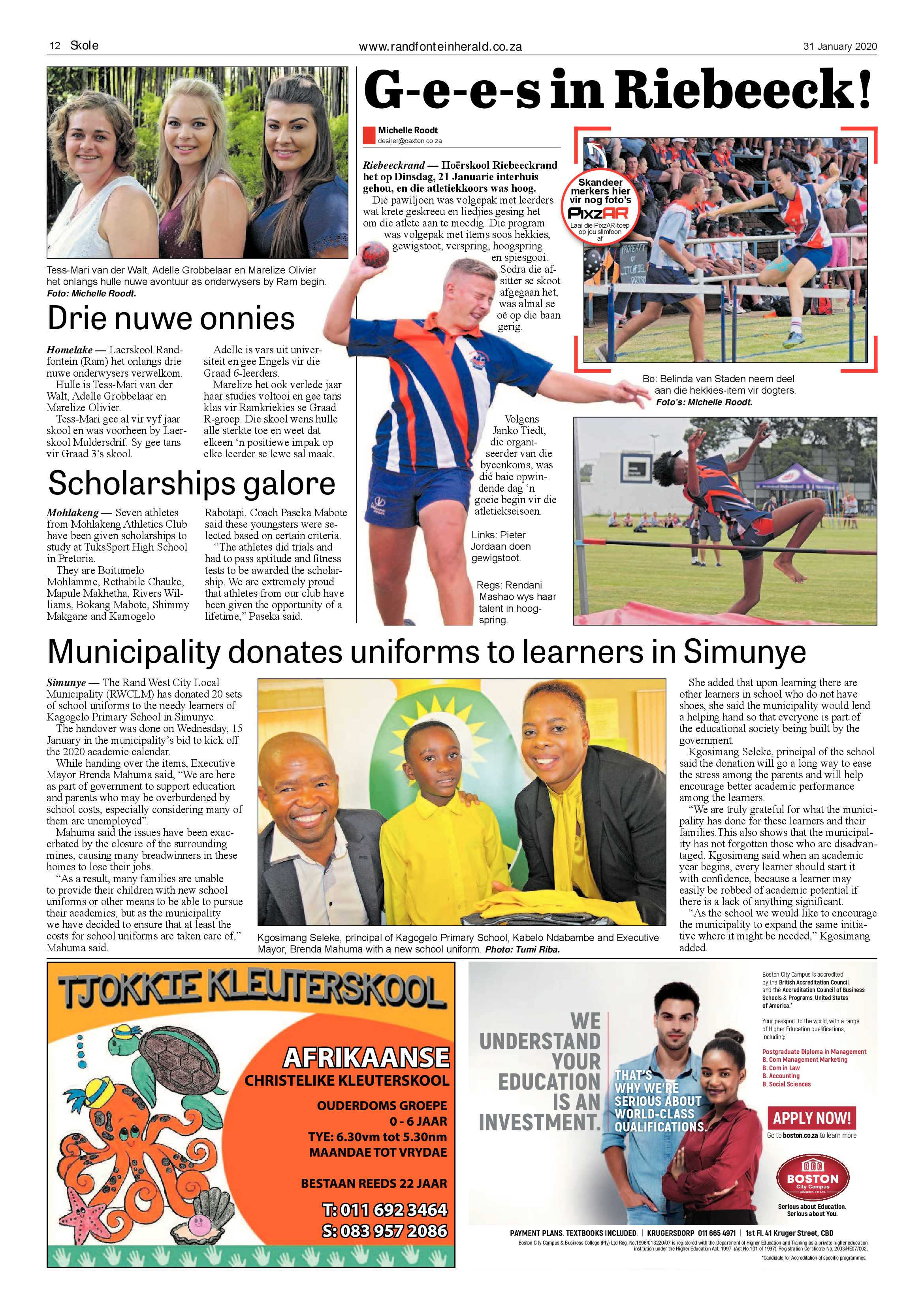 Randfontein Herald 31 January 2020 page 12