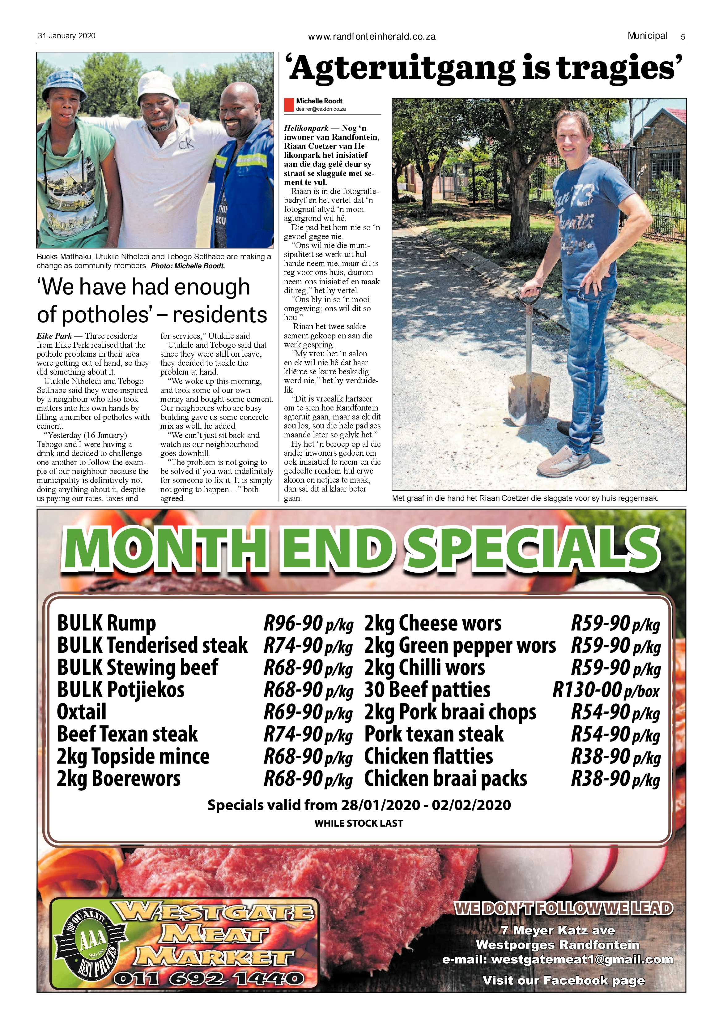 Randfontein Herald 31 January 2020 page 5