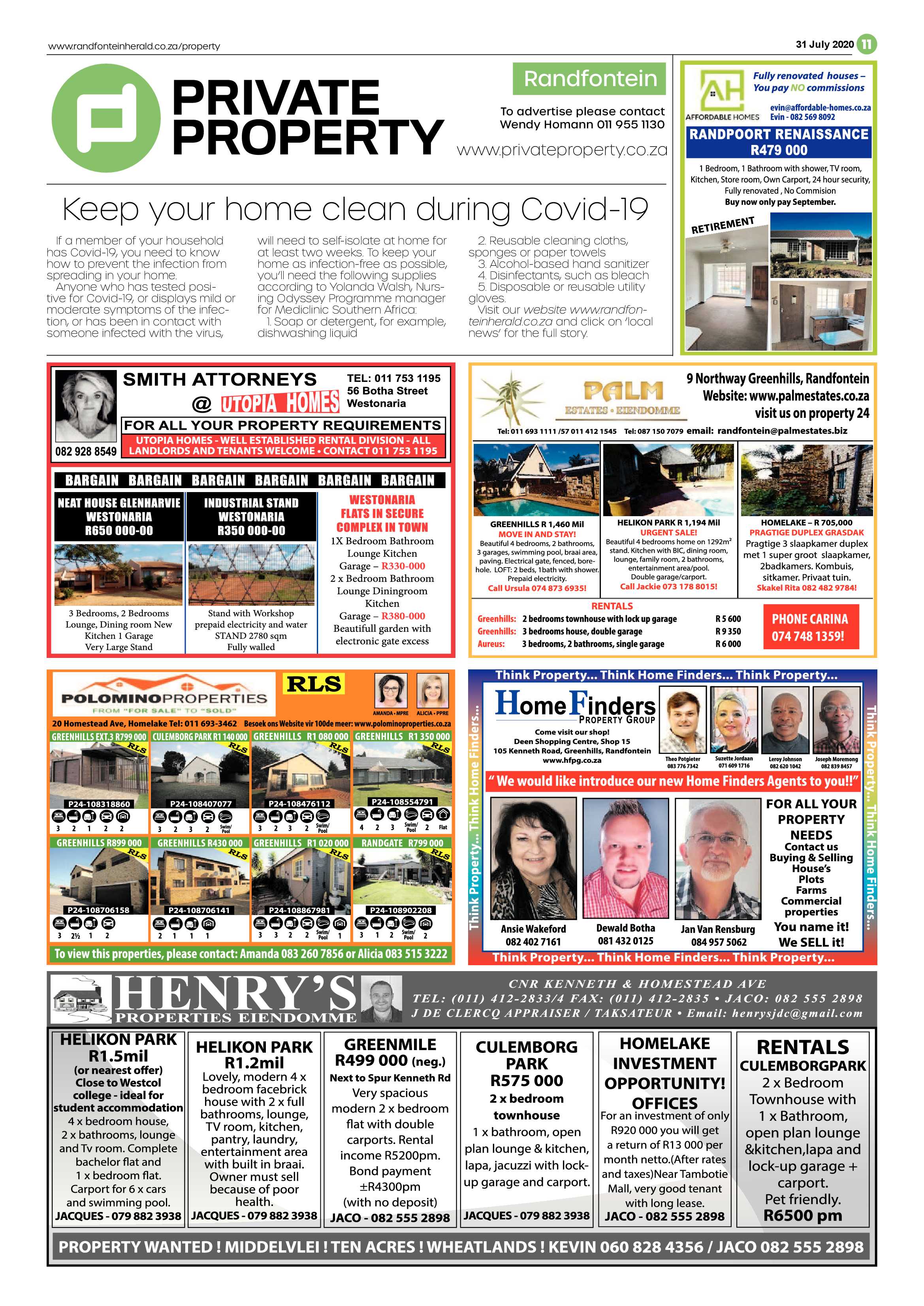 Randfontein Herald 31 July 2020 page 11