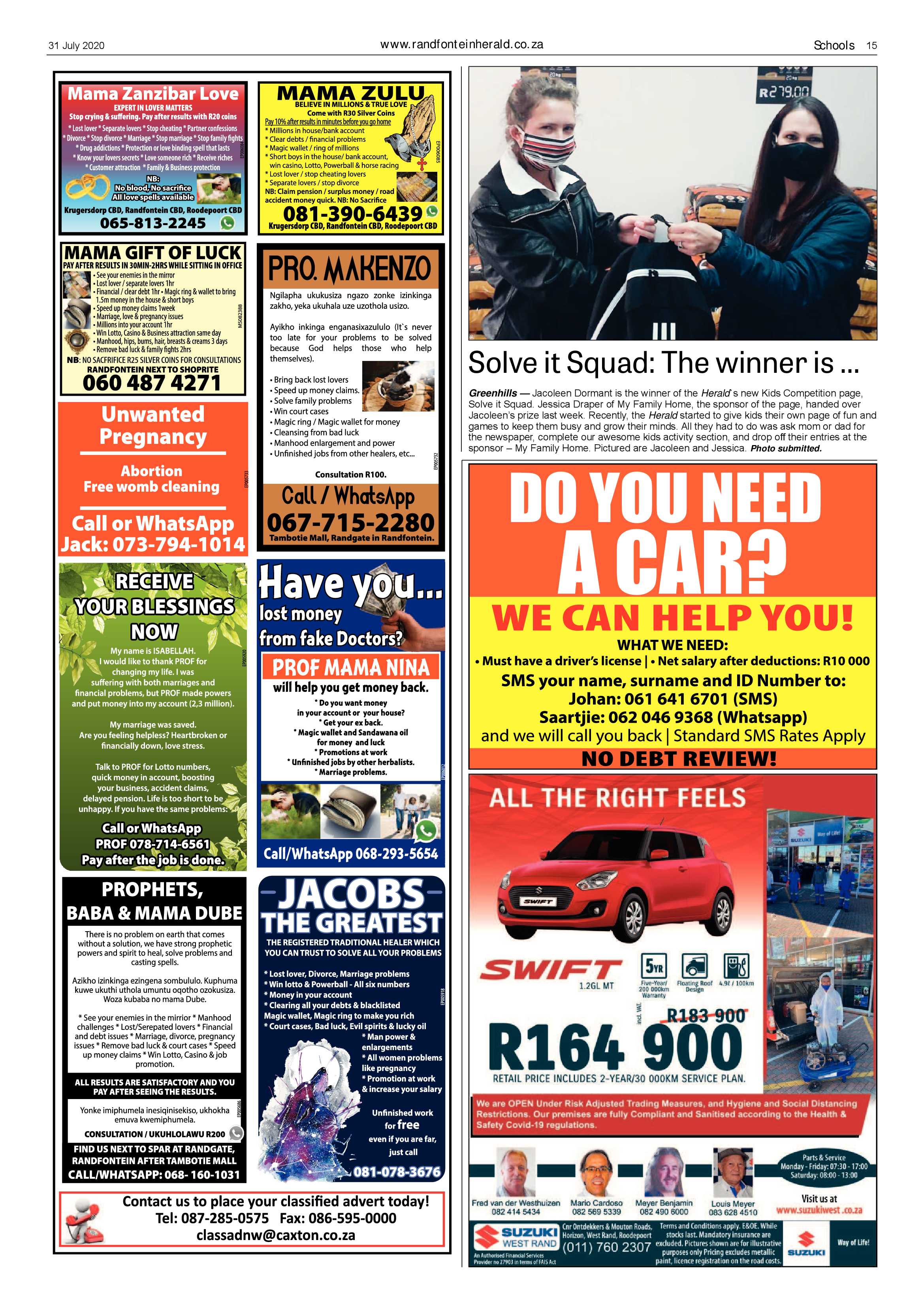 Randfontein Herald 31 July 2020 page 15
