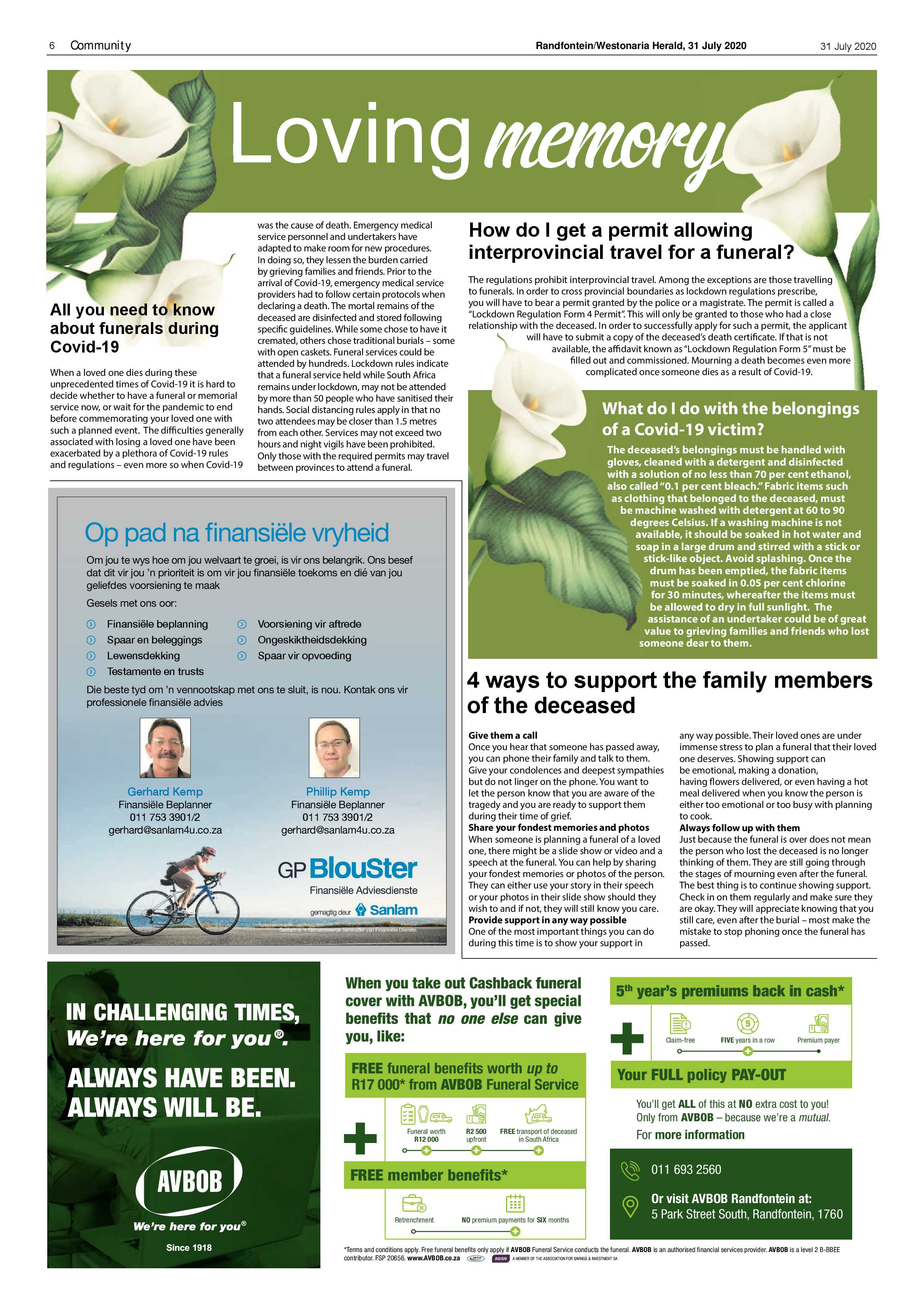 Randfontein Herald 31 July 2020 page 6