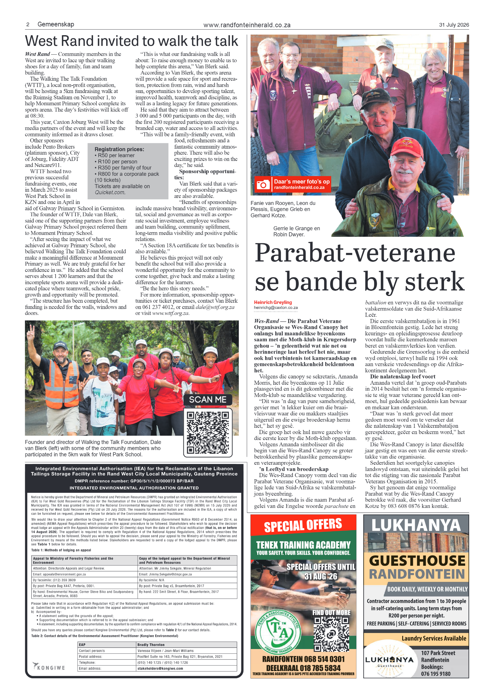 Randfontein Herald 31 July 2026 page 2