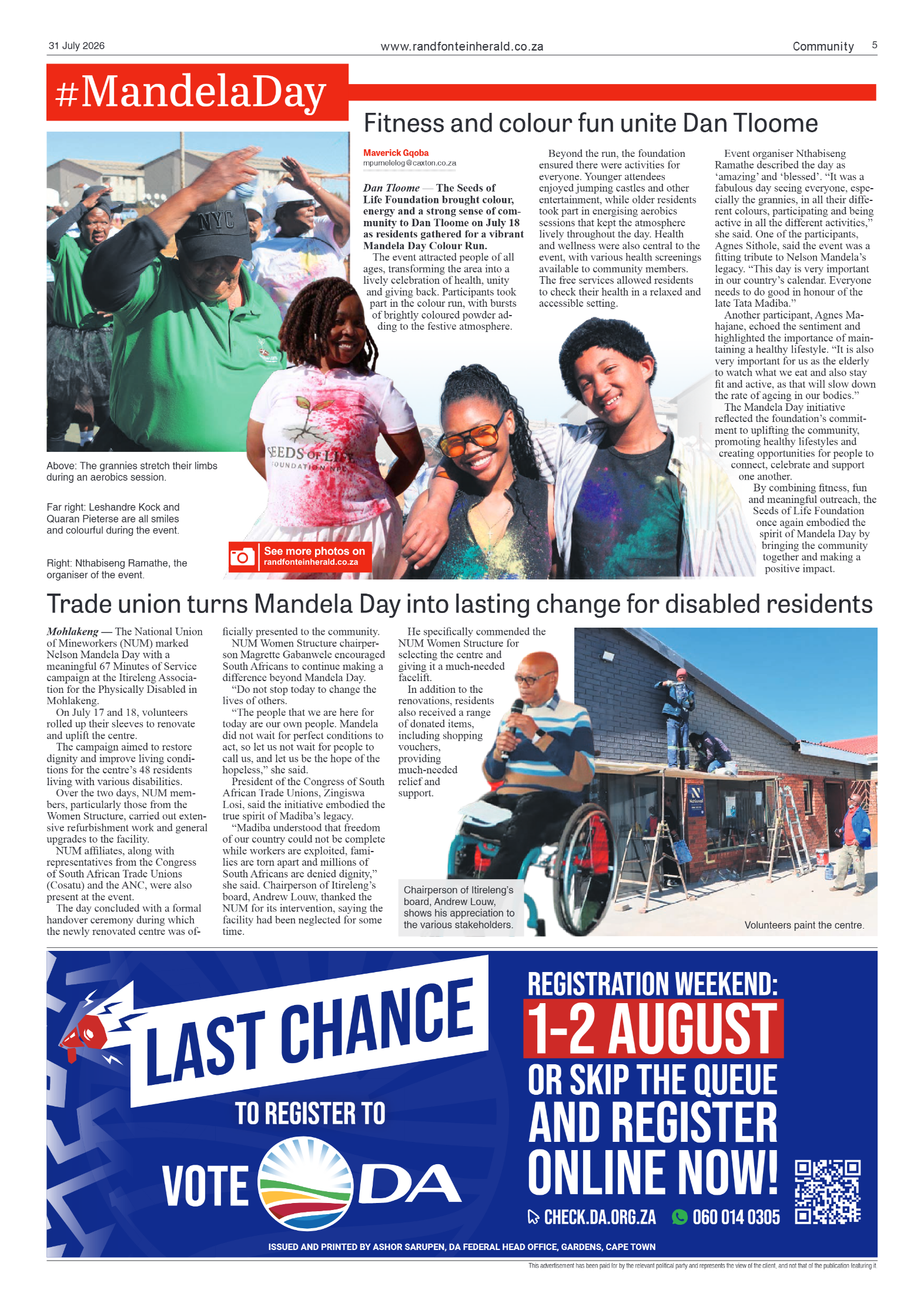 Randfontein Herald 31 July 2026 page 5