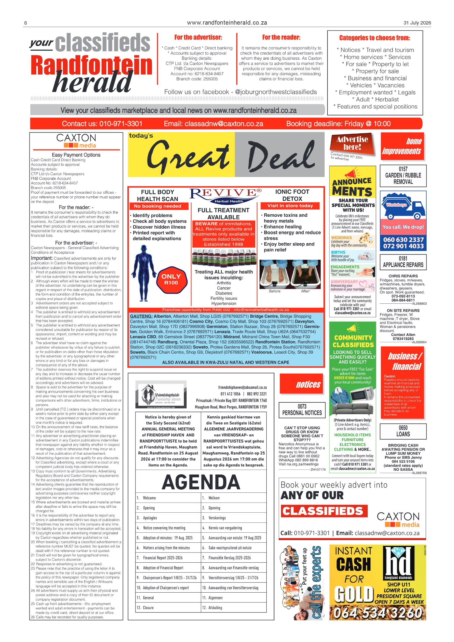 Randfontein Herald 31 July 2026 page 6