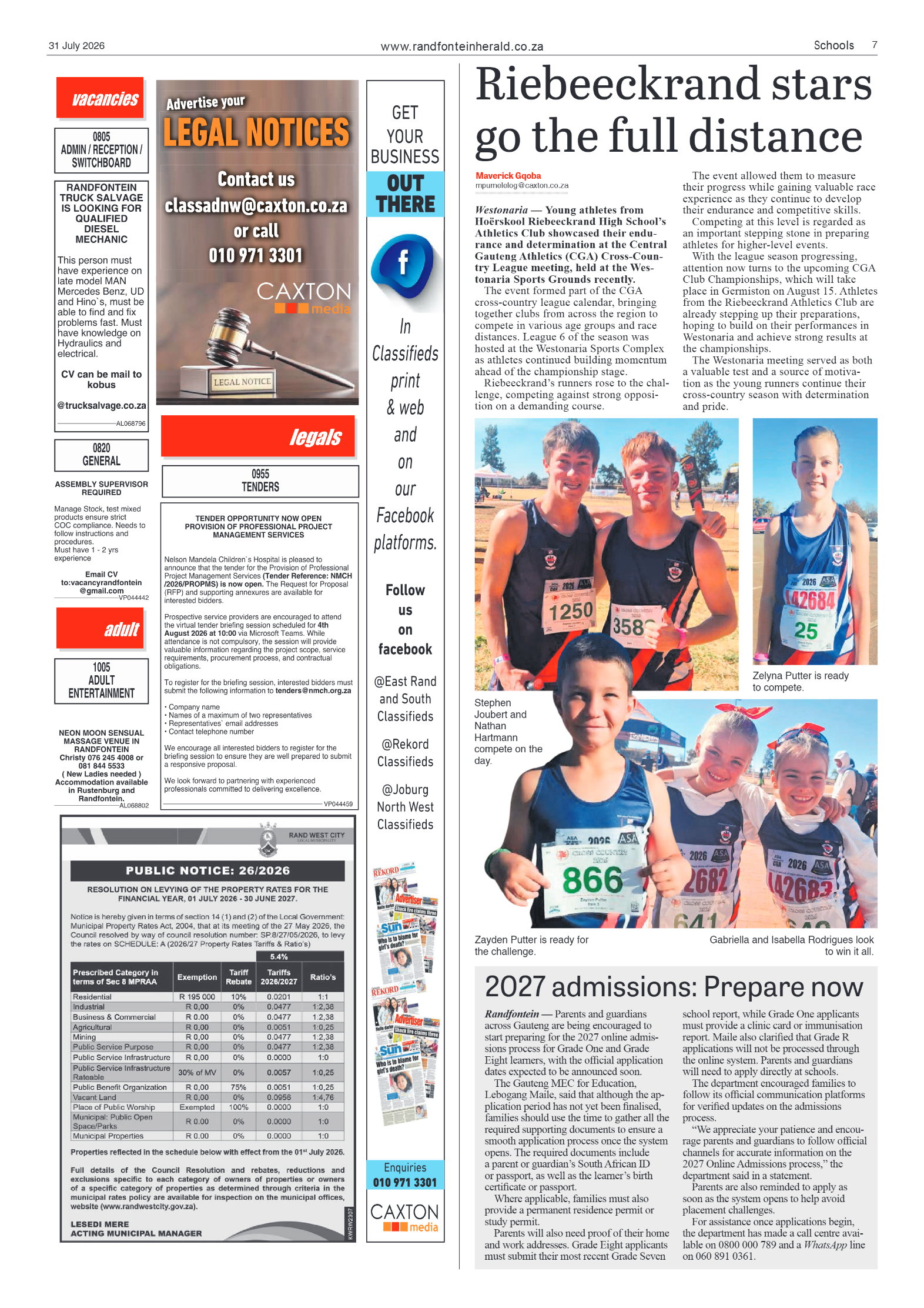 Randfontein Herald 31 July 2026 page 7