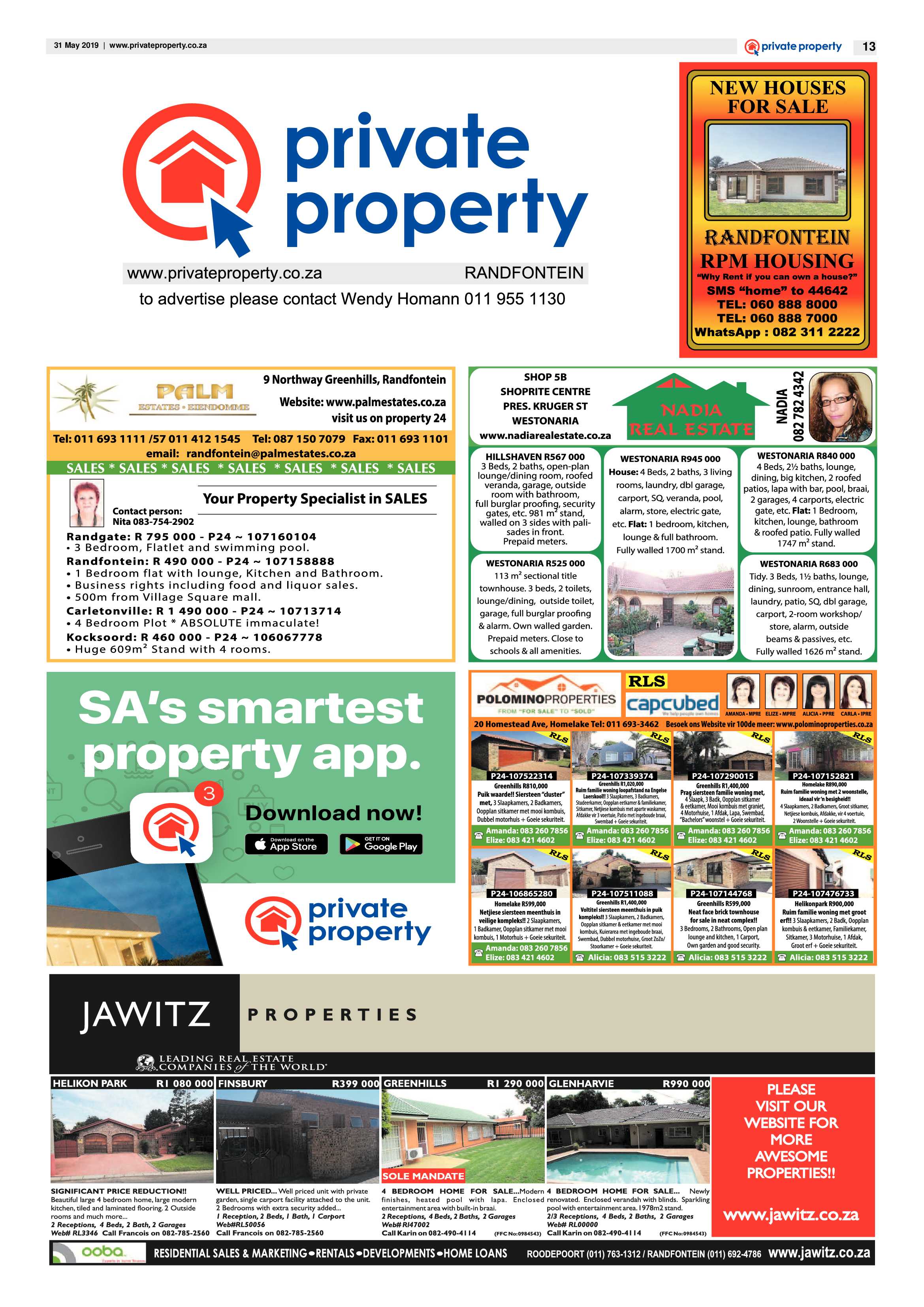 Randfontein Herald 31 May 2019 page 13