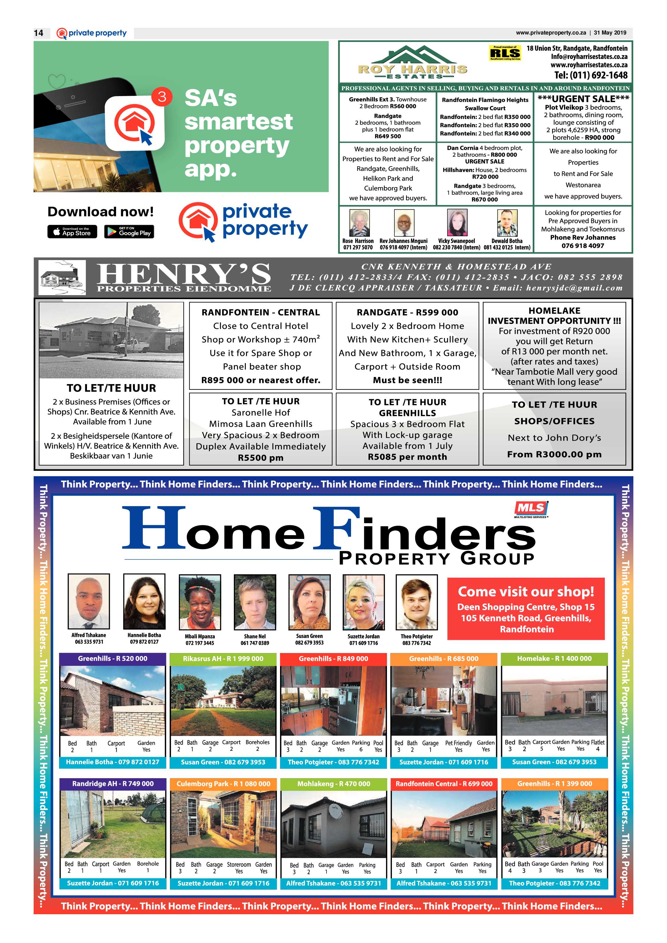 Randfontein Herald 31 May 2019 page 14