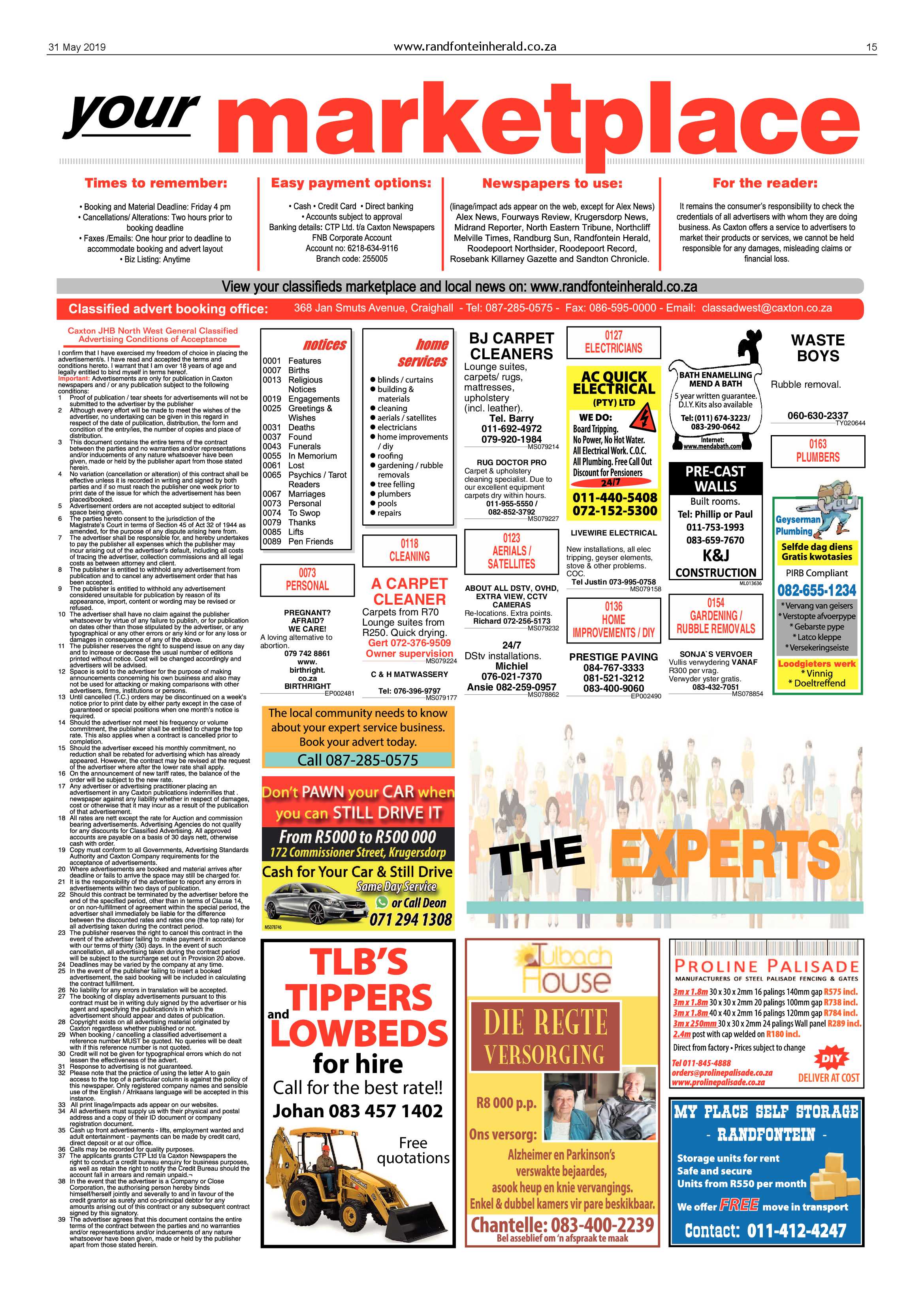 Randfontein Herald 31 May 2019 page 15