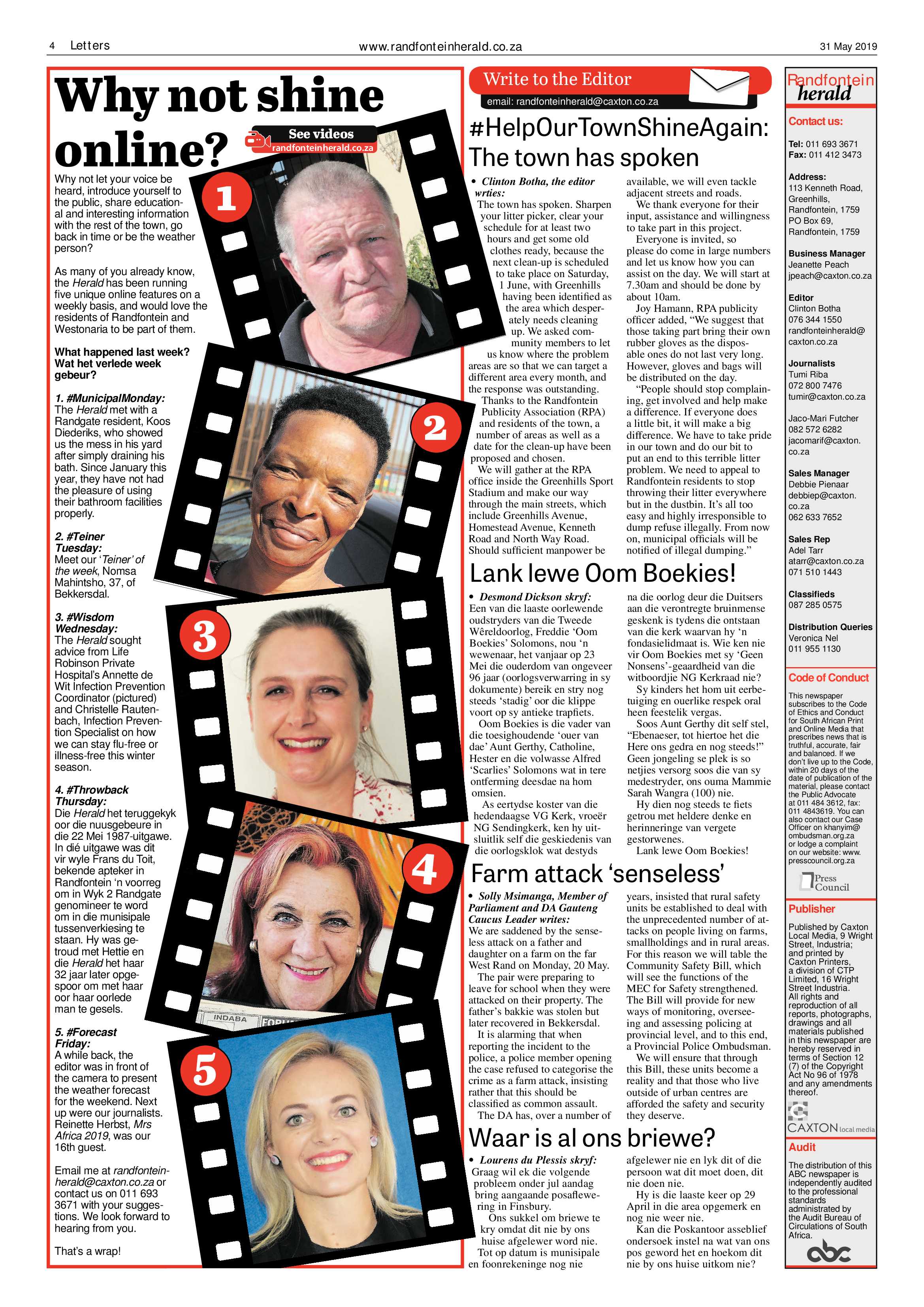 Randfontein Herald 31 May 2019 page 4