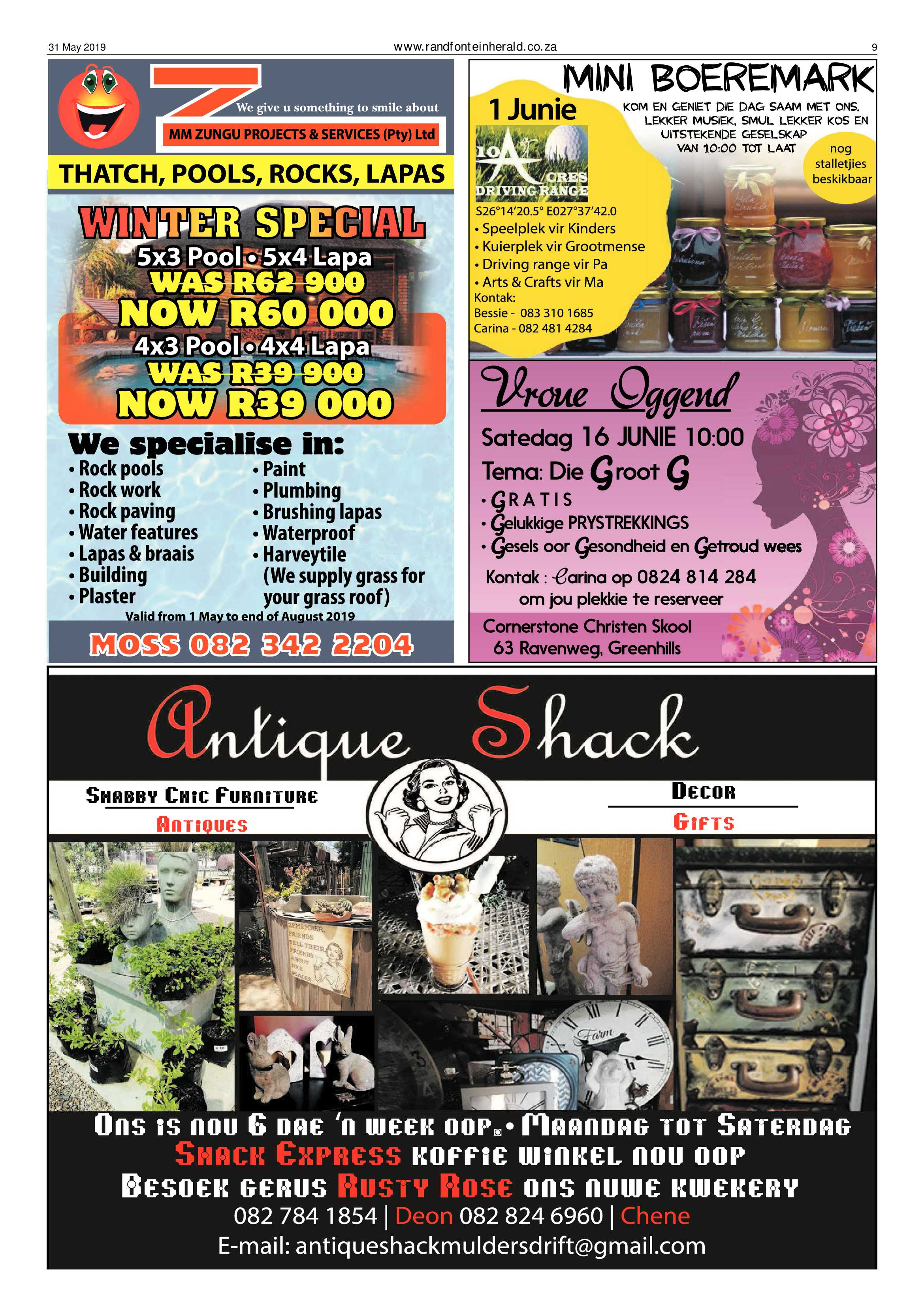 Randfontein Herald 31 May 2019 page 9