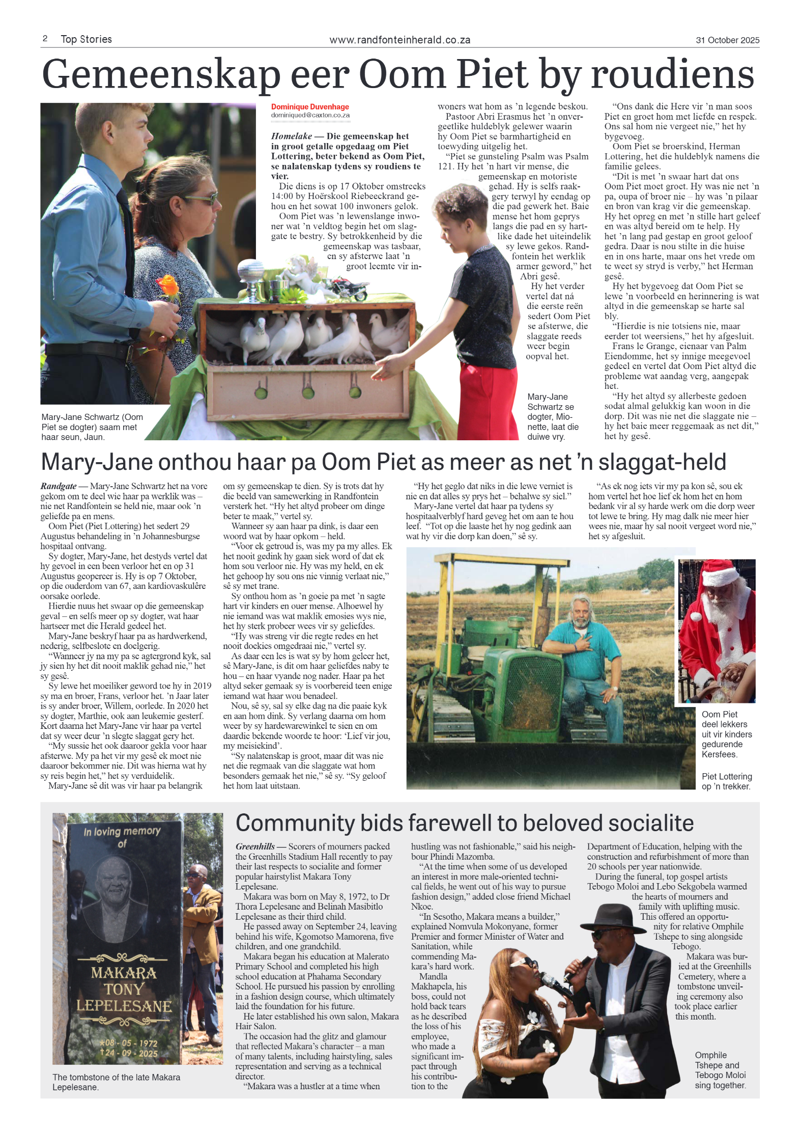 Randfontein Herald 31 October 2025 page 2