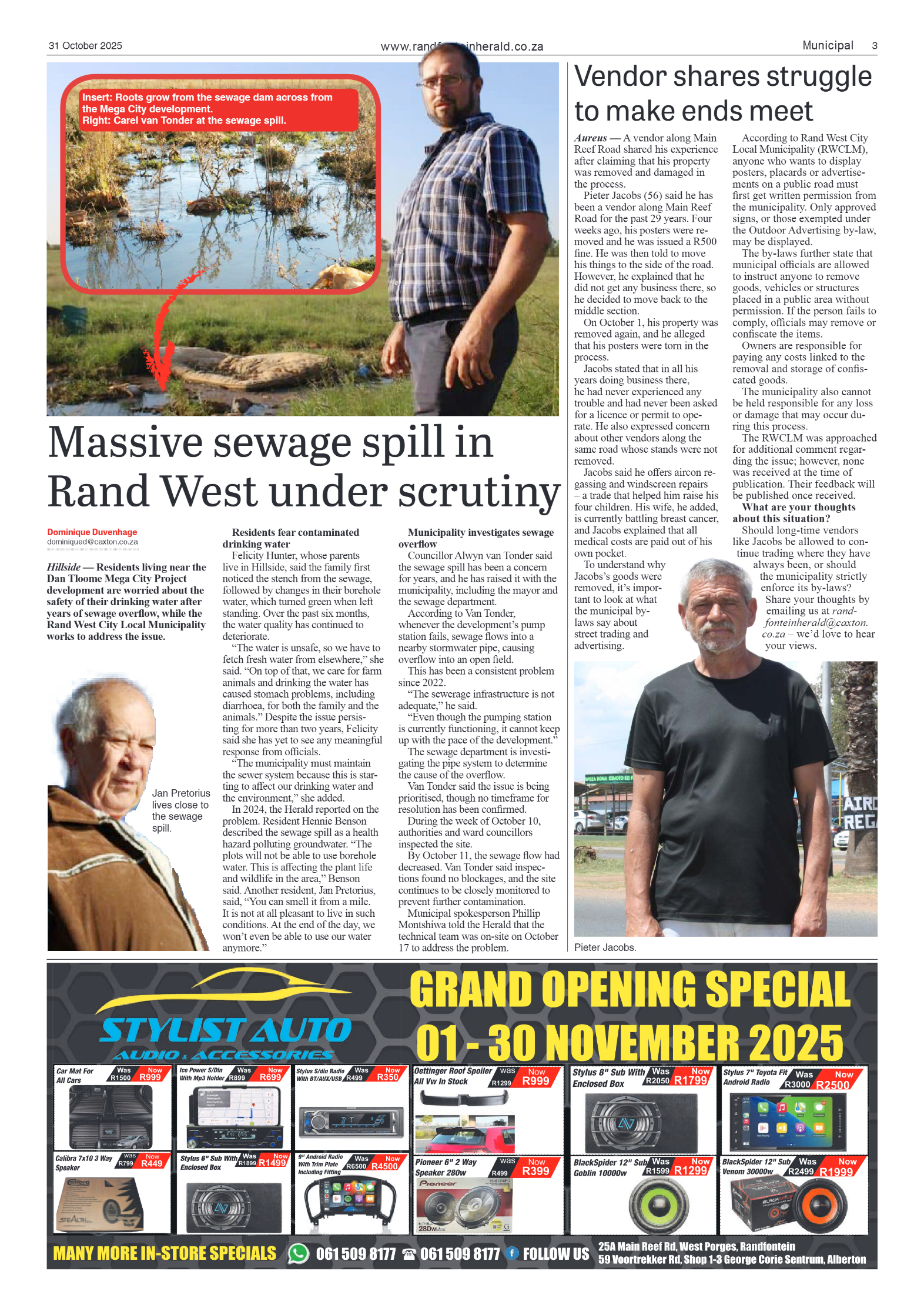 Randfontein Herald 31 October 2025 page 3