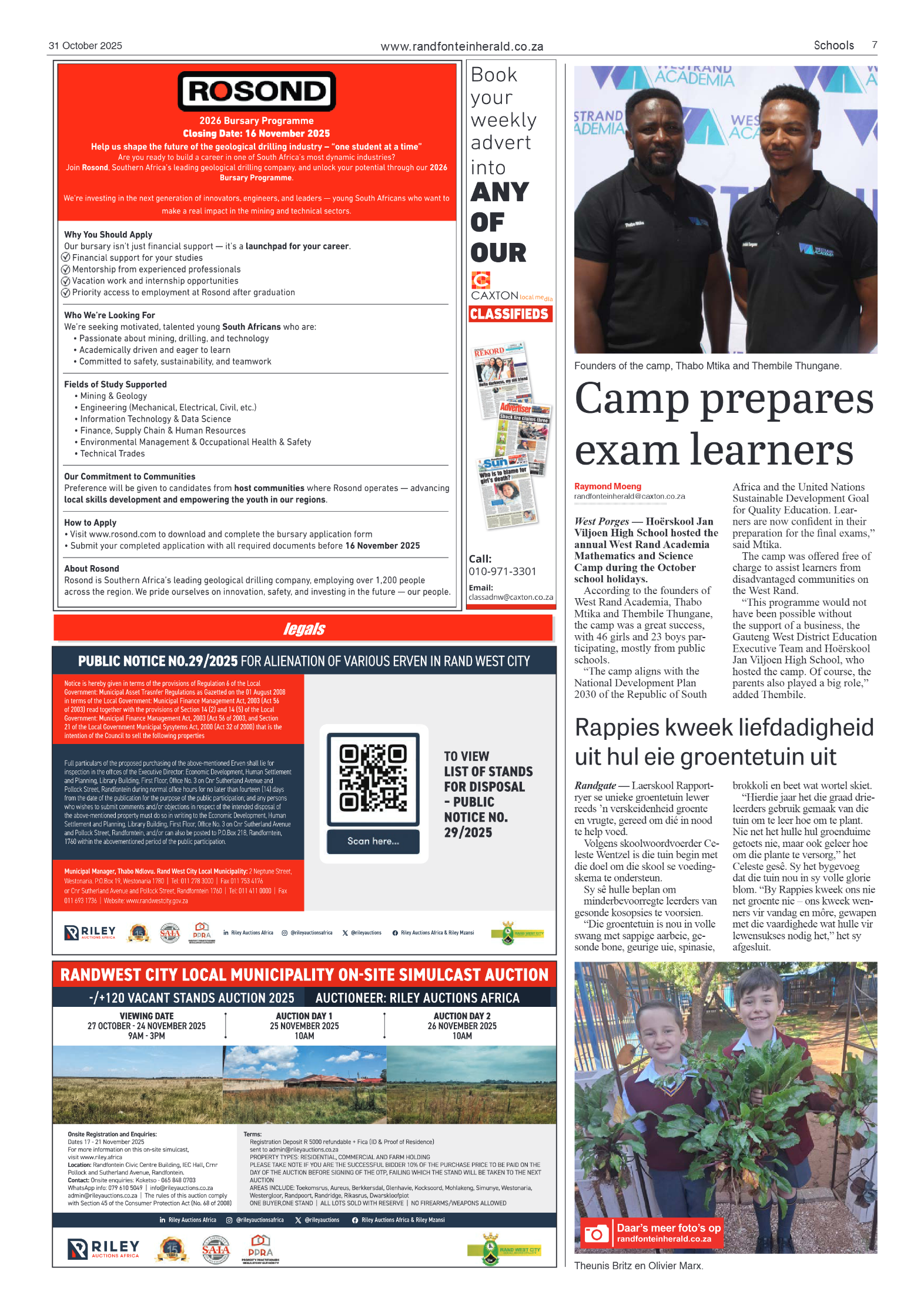 Randfontein Herald 31 October 2025 page 7