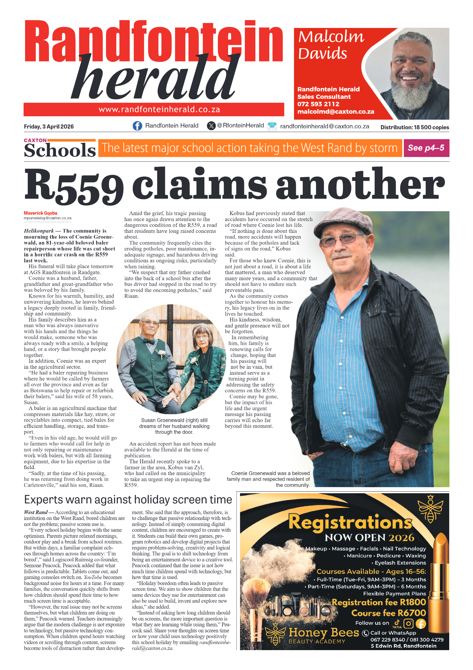 Randfontein Herald 3 April 2026 page 1