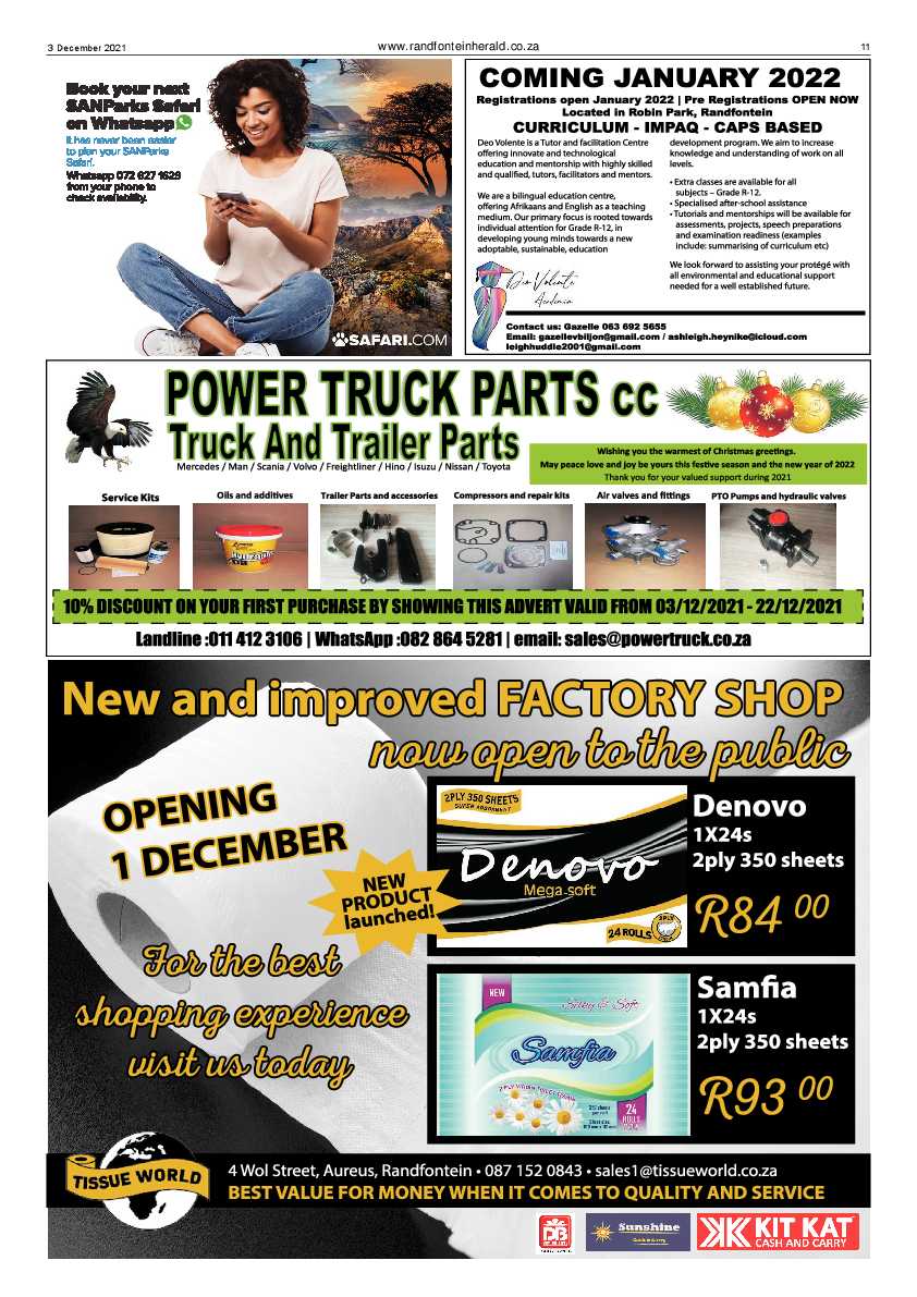 Randfontein Herald 3 December 2021 page 11