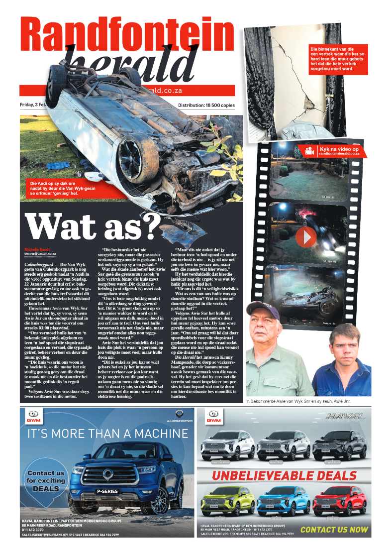 Randfontein Herald 3 February 2023 page 1