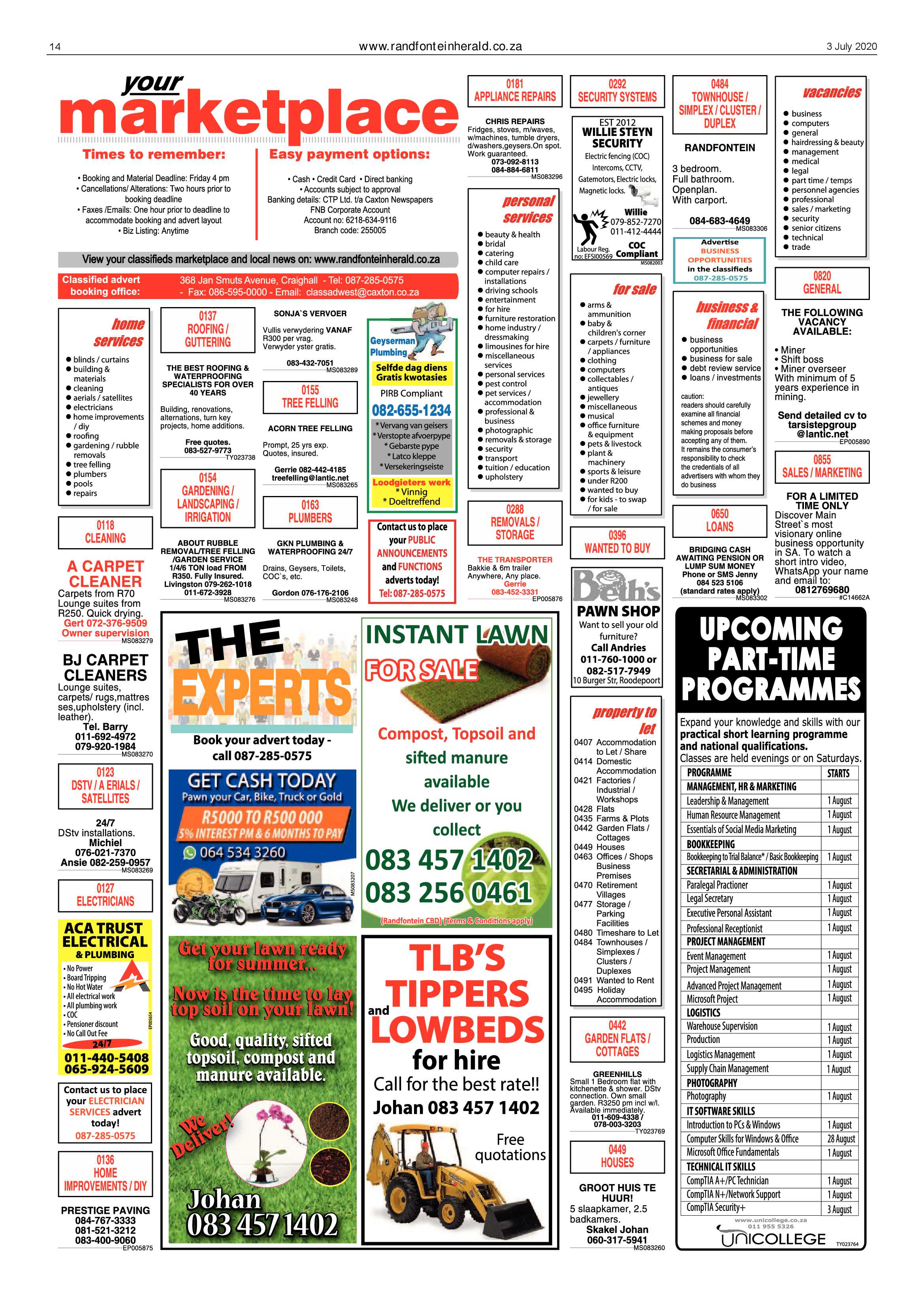 Randfontein Herald 3 July 2020 page 14