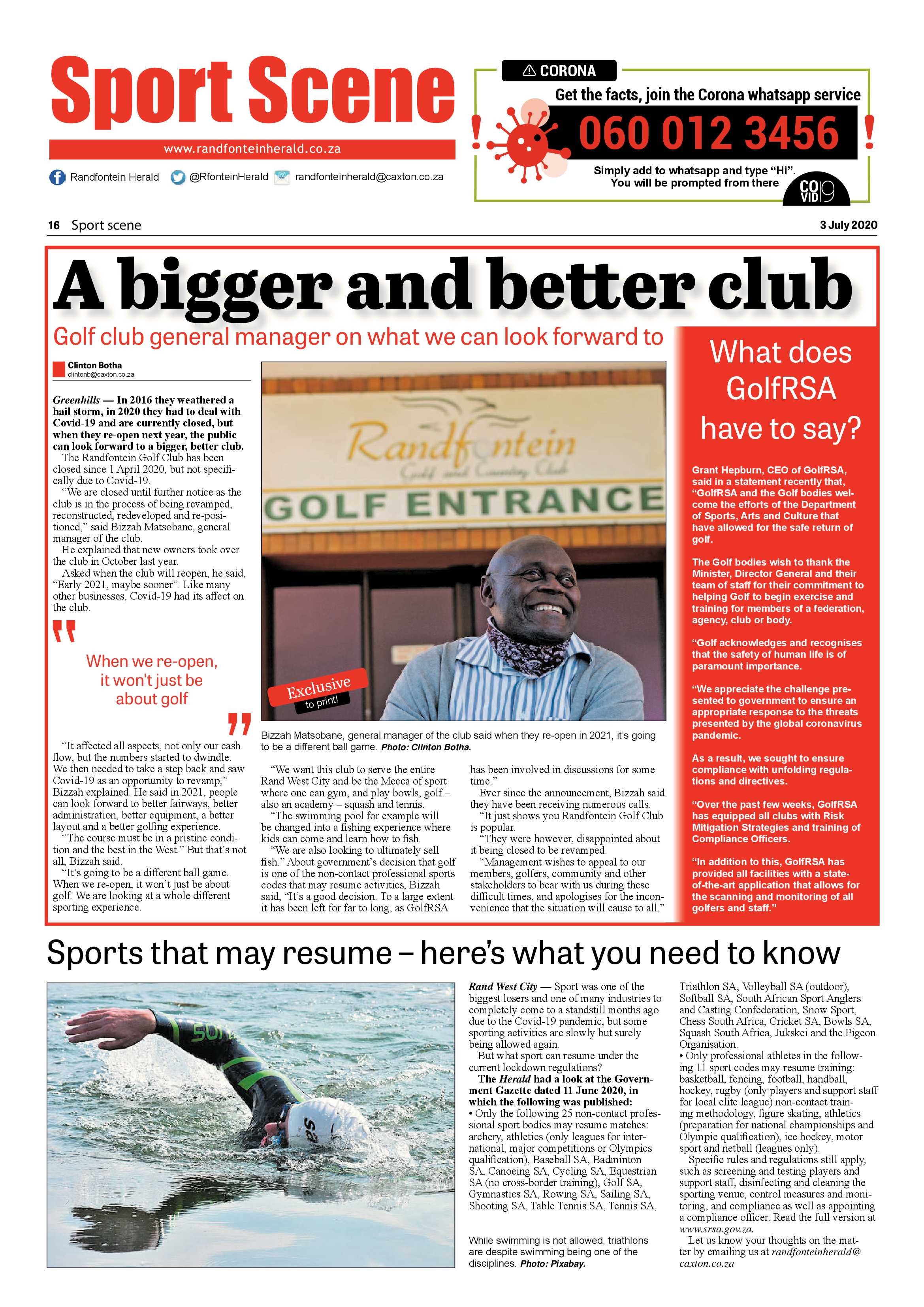 Randfontein Herald 3 July 2020 page 16