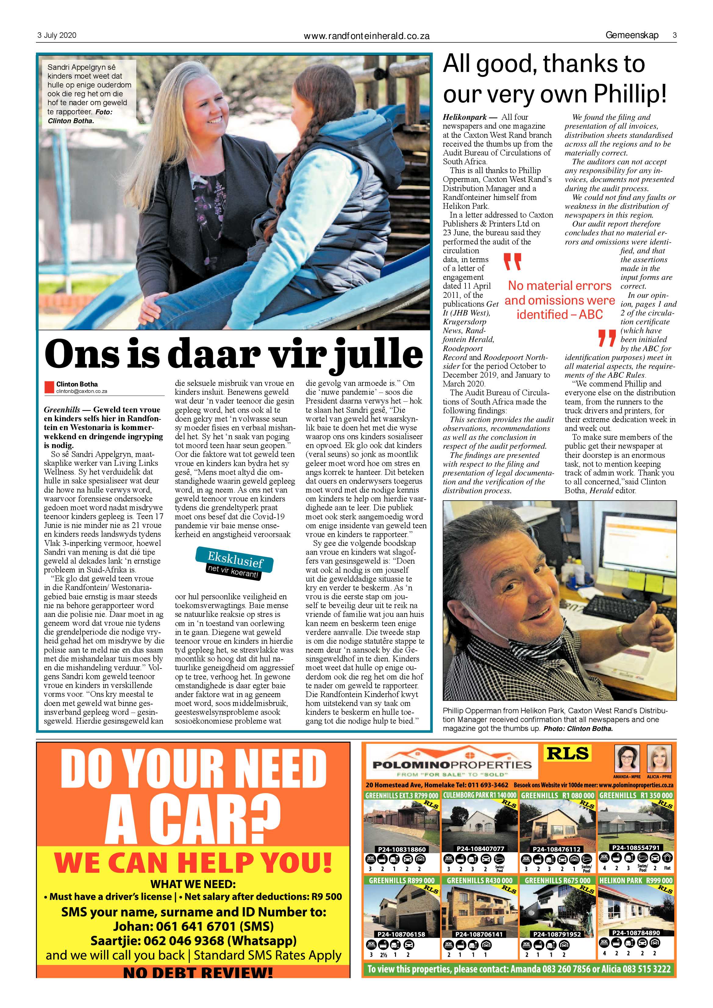 Randfontein Herald 3 July 2020 page 3