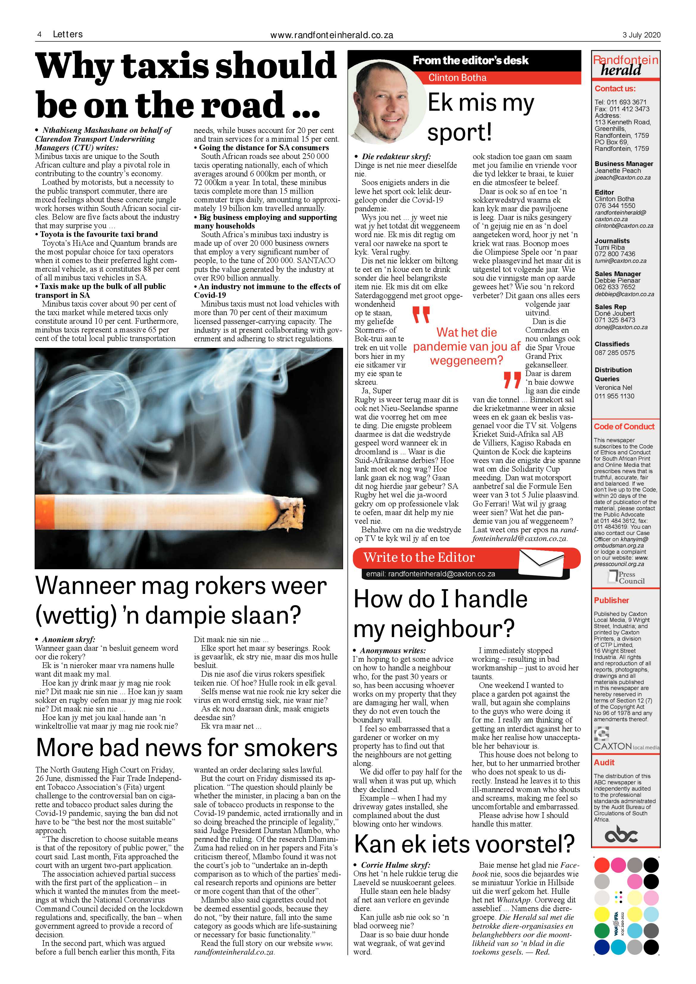 Randfontein Herald 3 July 2020 page 4