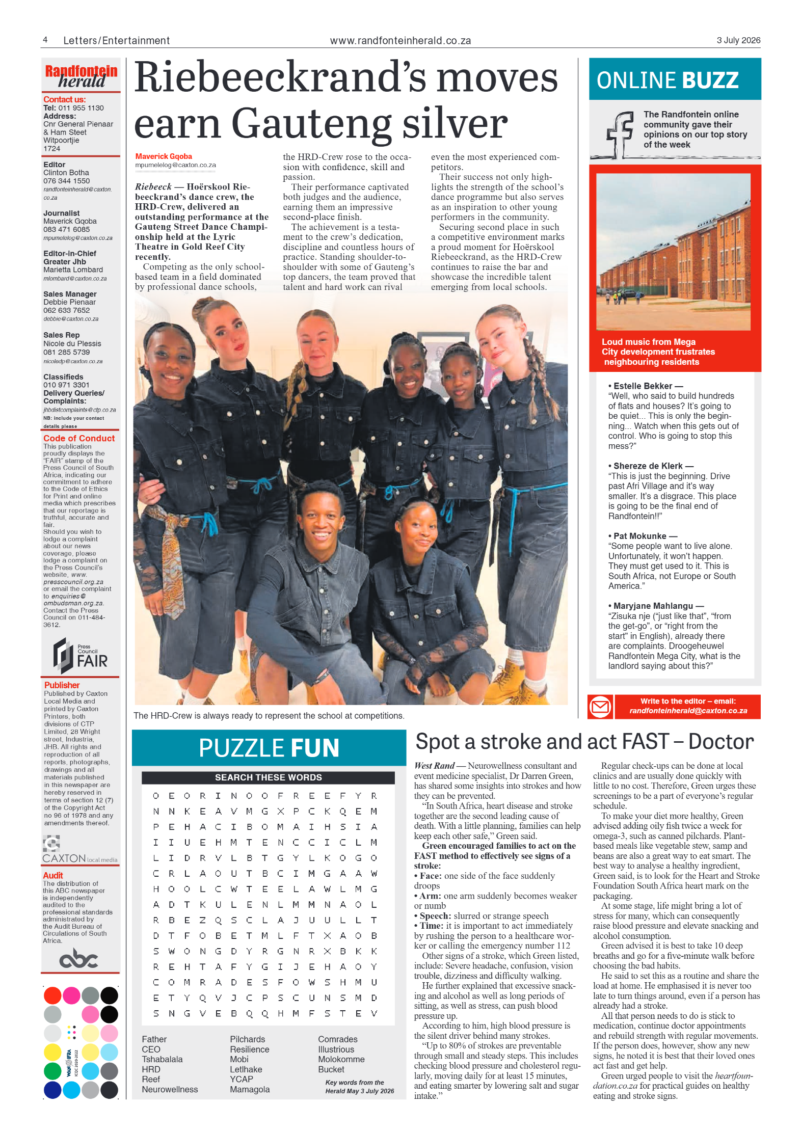 Randfontein Herald 3 July 2026 page 4