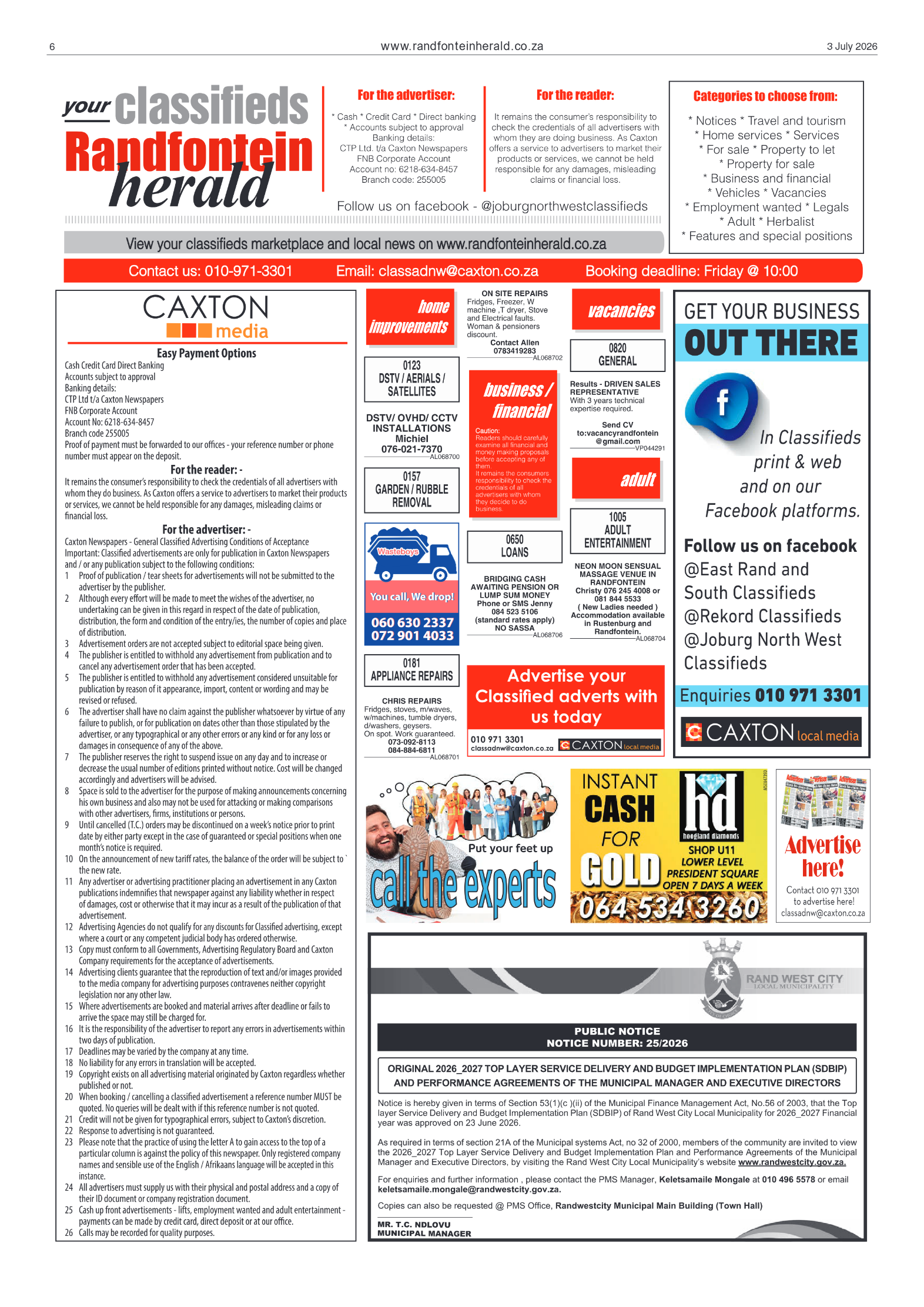 Randfontein Herald 3 July 2026 page 6