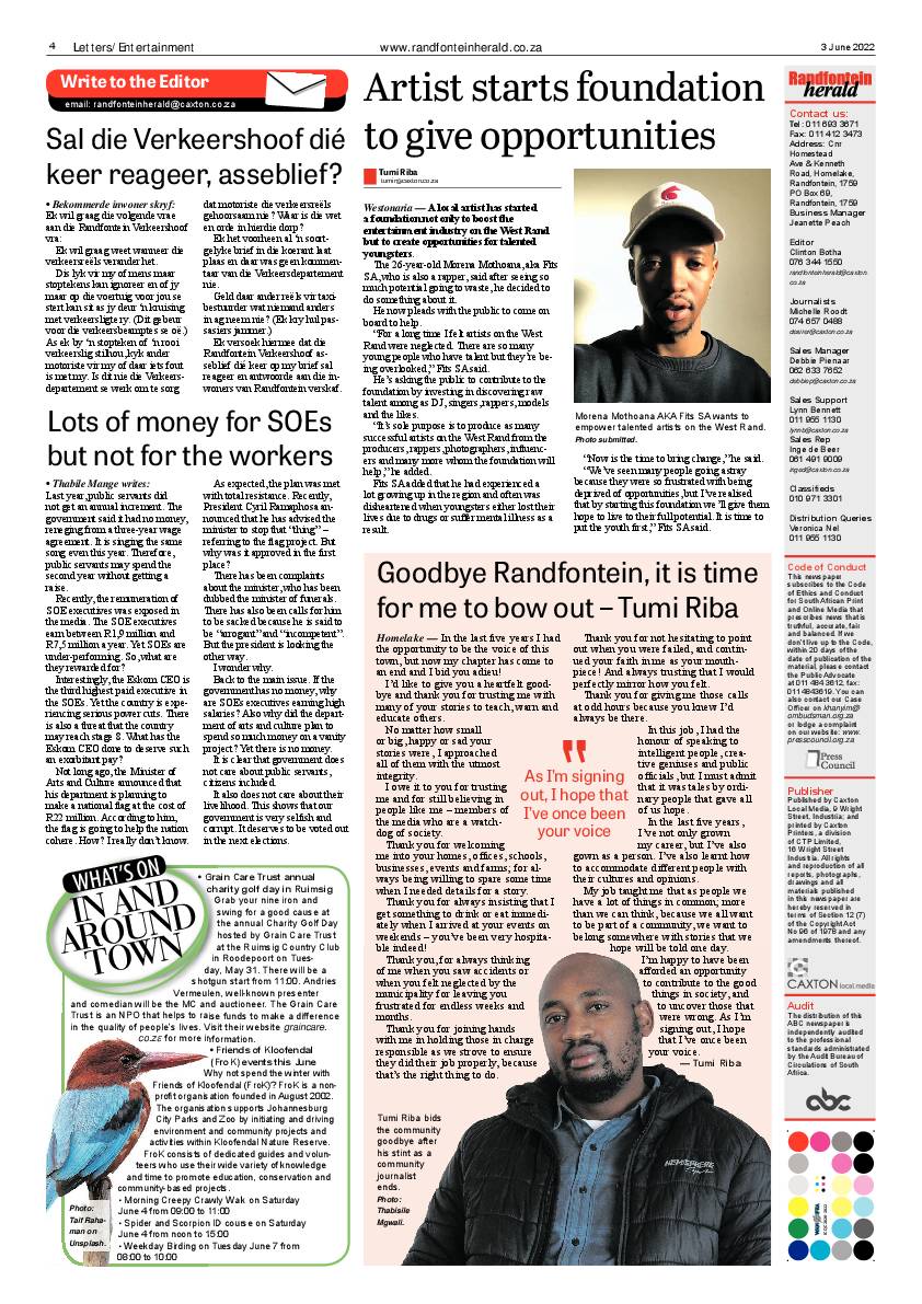 Randfontein Herald 3 June 2022 page 4