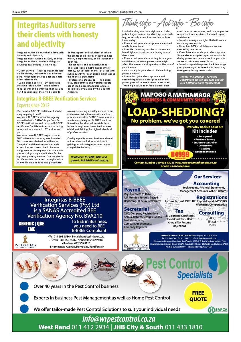 Randfontein Herald 3 June 2022 page 7
