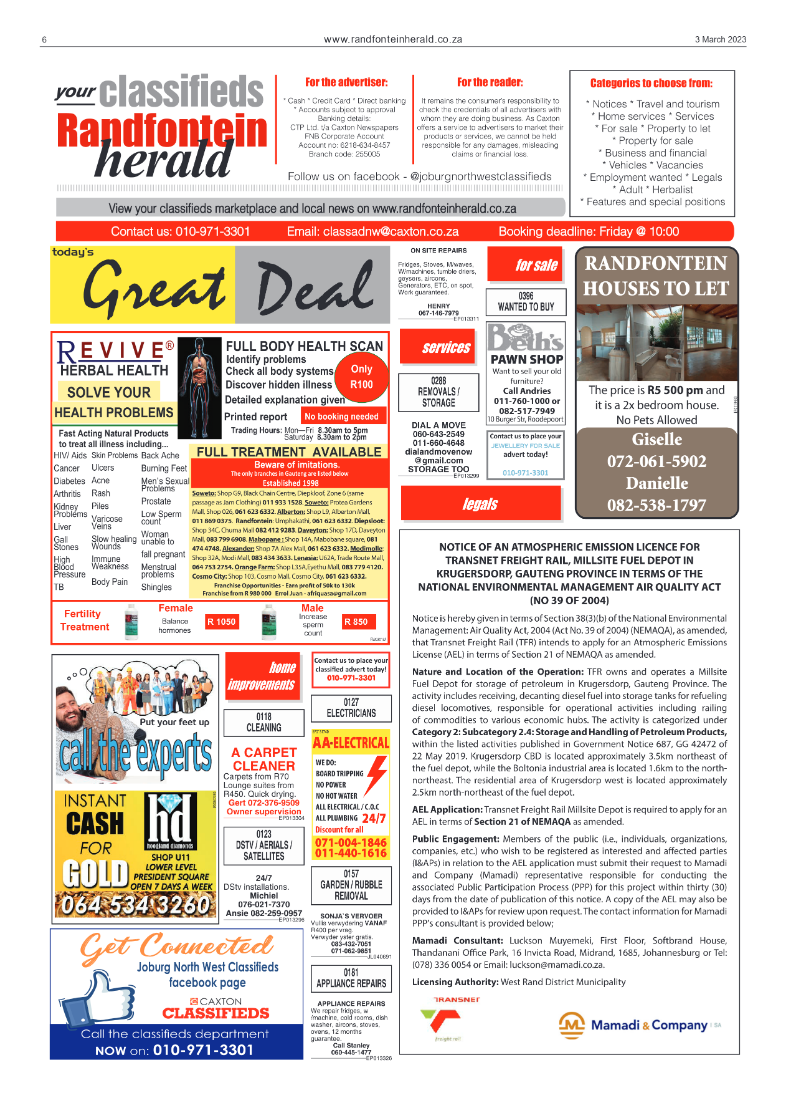 Randfontein Herald 3 March 2023 page 6