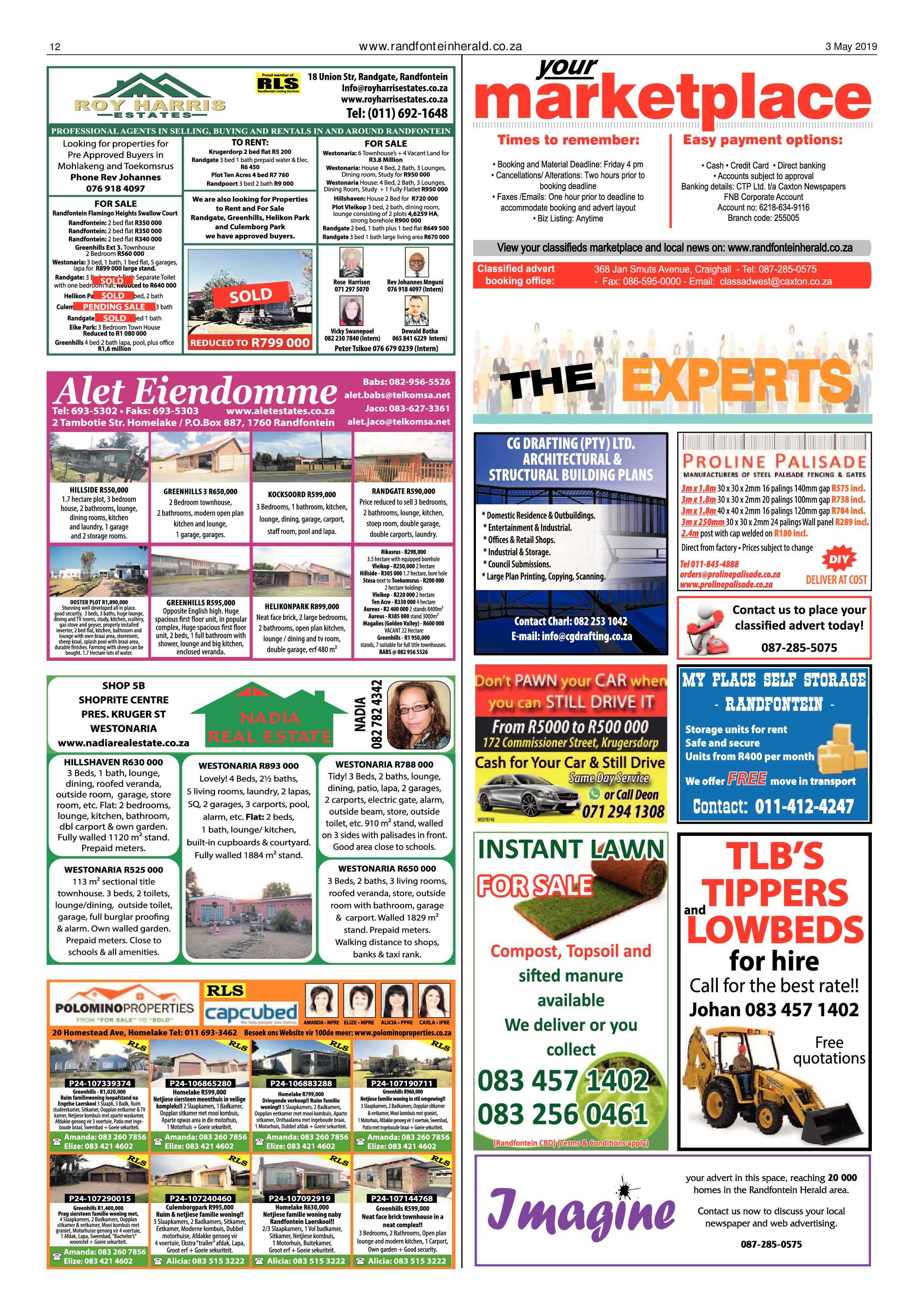 Randfontein Herald 3 May 2019 page 12