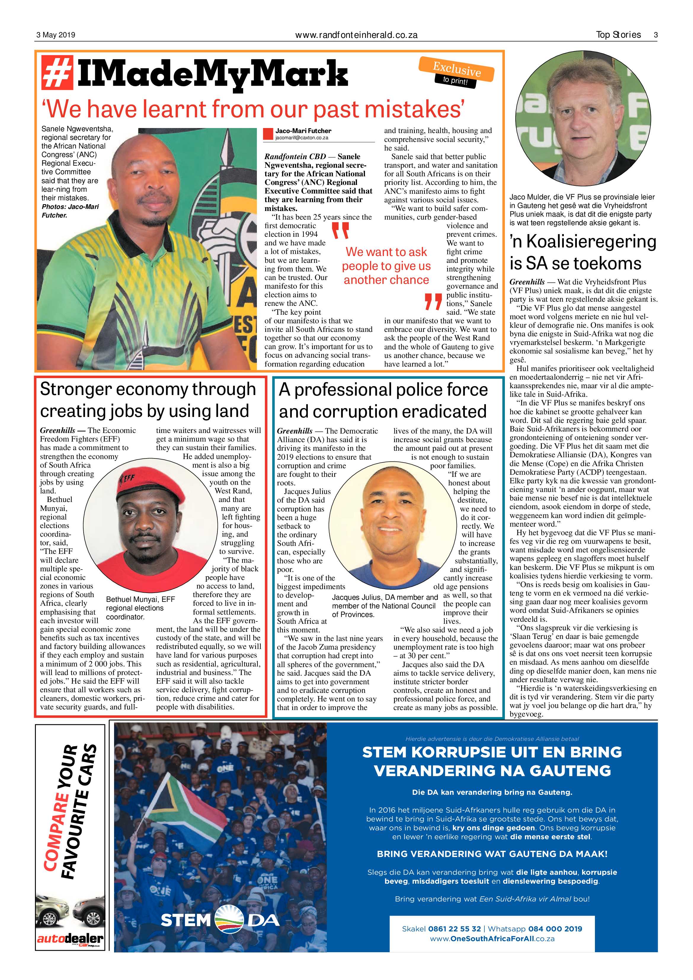 Randfontein Herald 3 May 2019 page 3