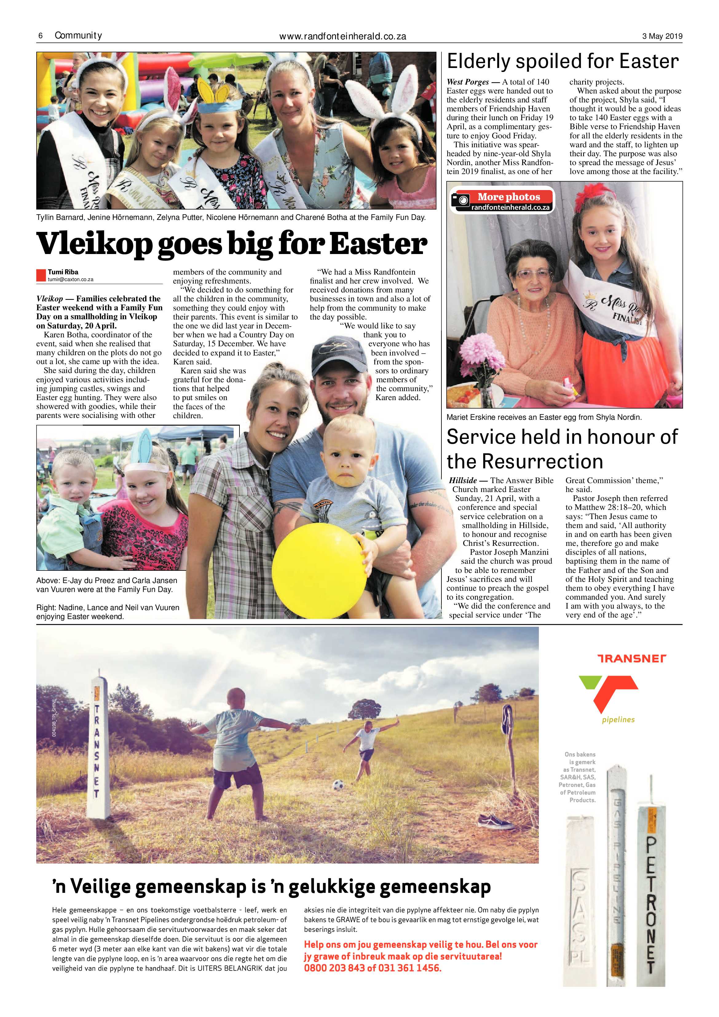 Randfontein Herald 3 May 2019 page 6