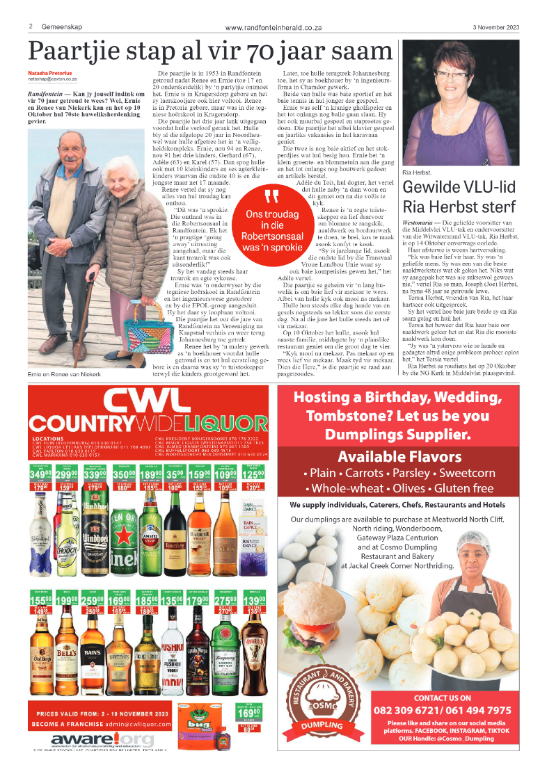 Randfontein Herald 3 November 2023 page 2