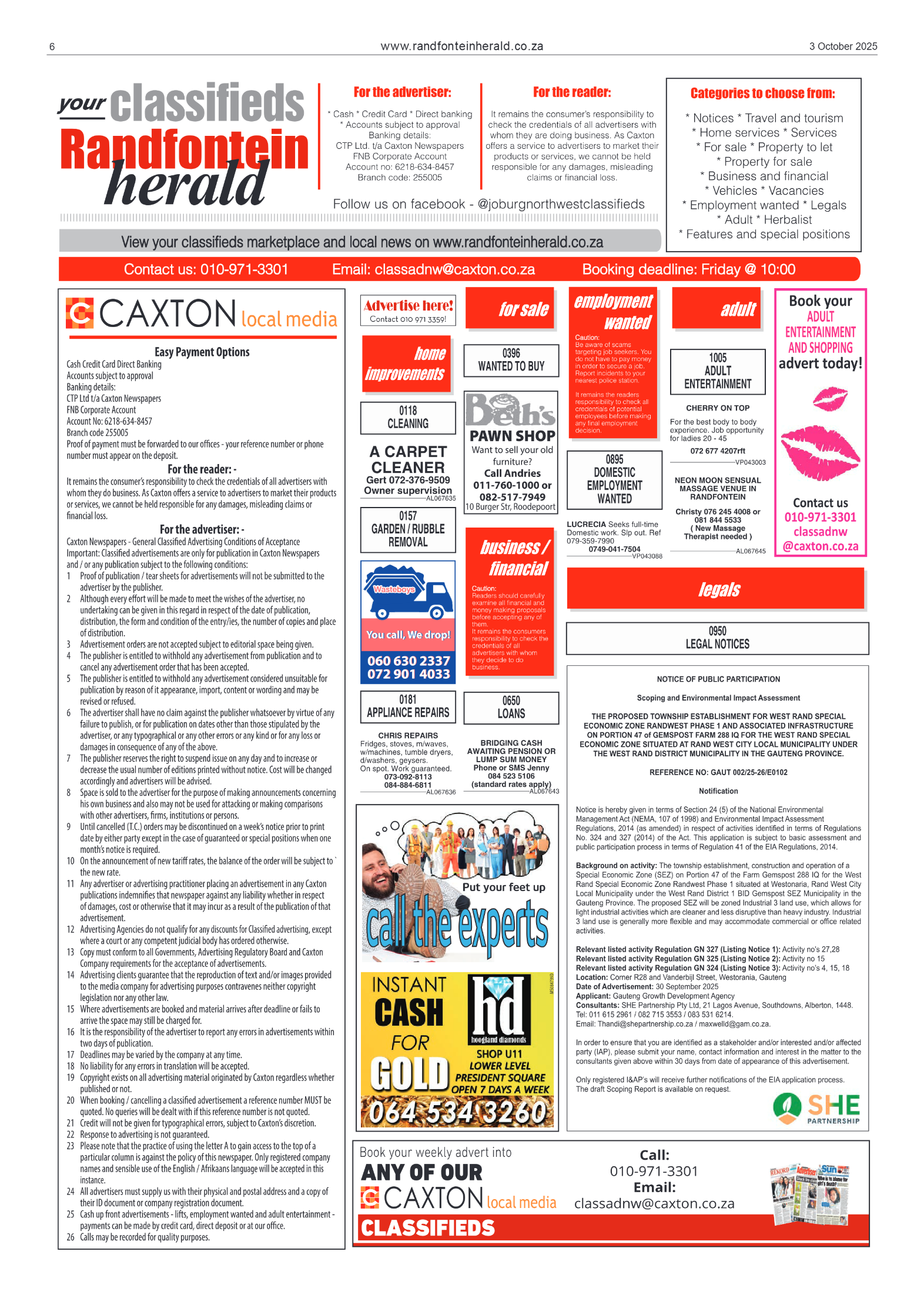 Randfontein Herald 3 October 2025 page 6