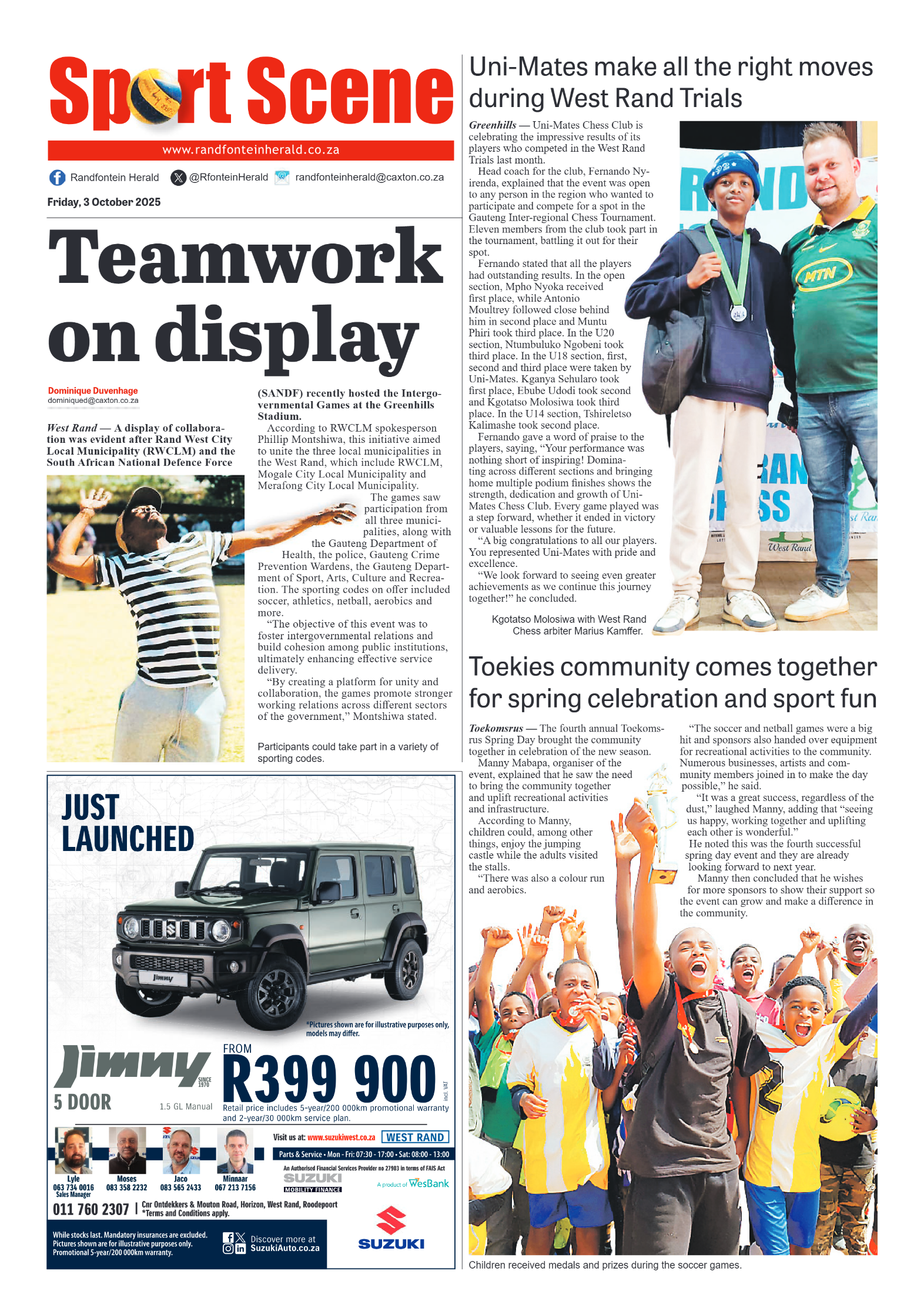 Randfontein Herald 3 October 2025 page 8
