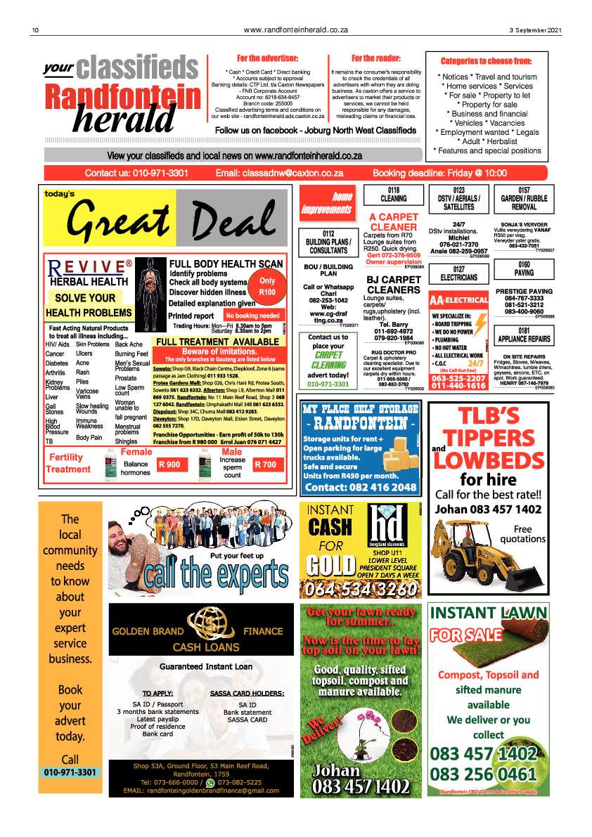 Randfontein Herald 3 September 2021 page 10